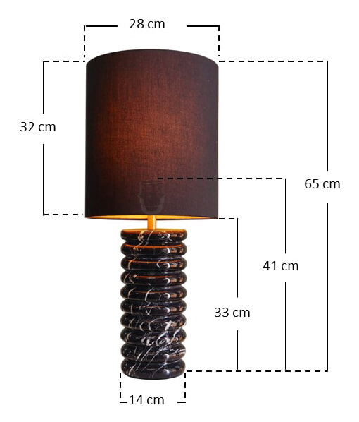 Artistiq Tafellamp 'Rosann' Marmer, kleur zwart