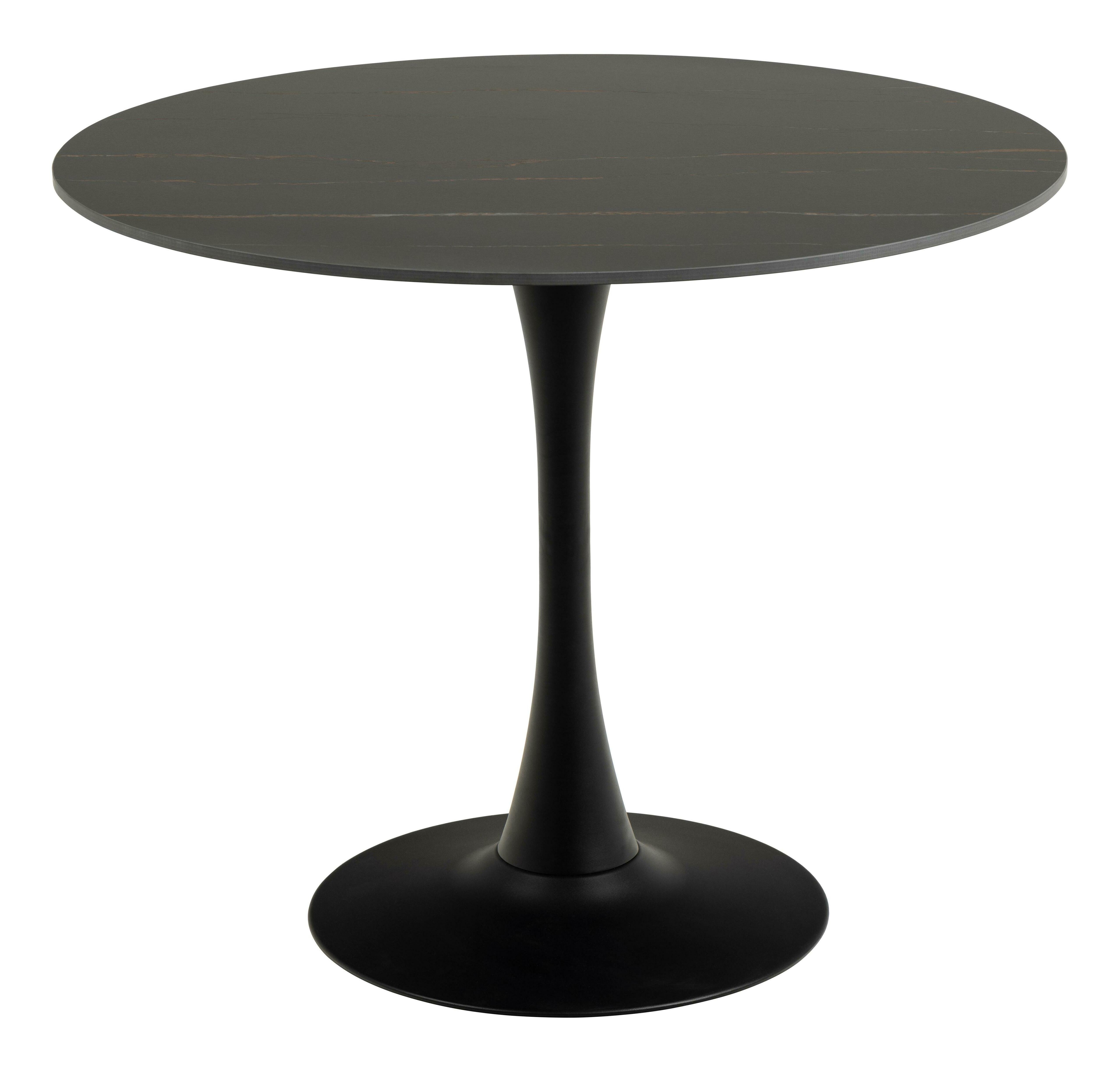 Bendt Ronde Bistrotafel 'Tempest' Keramiek met marmerlook, 90cm, kleur Zwart, foto 5