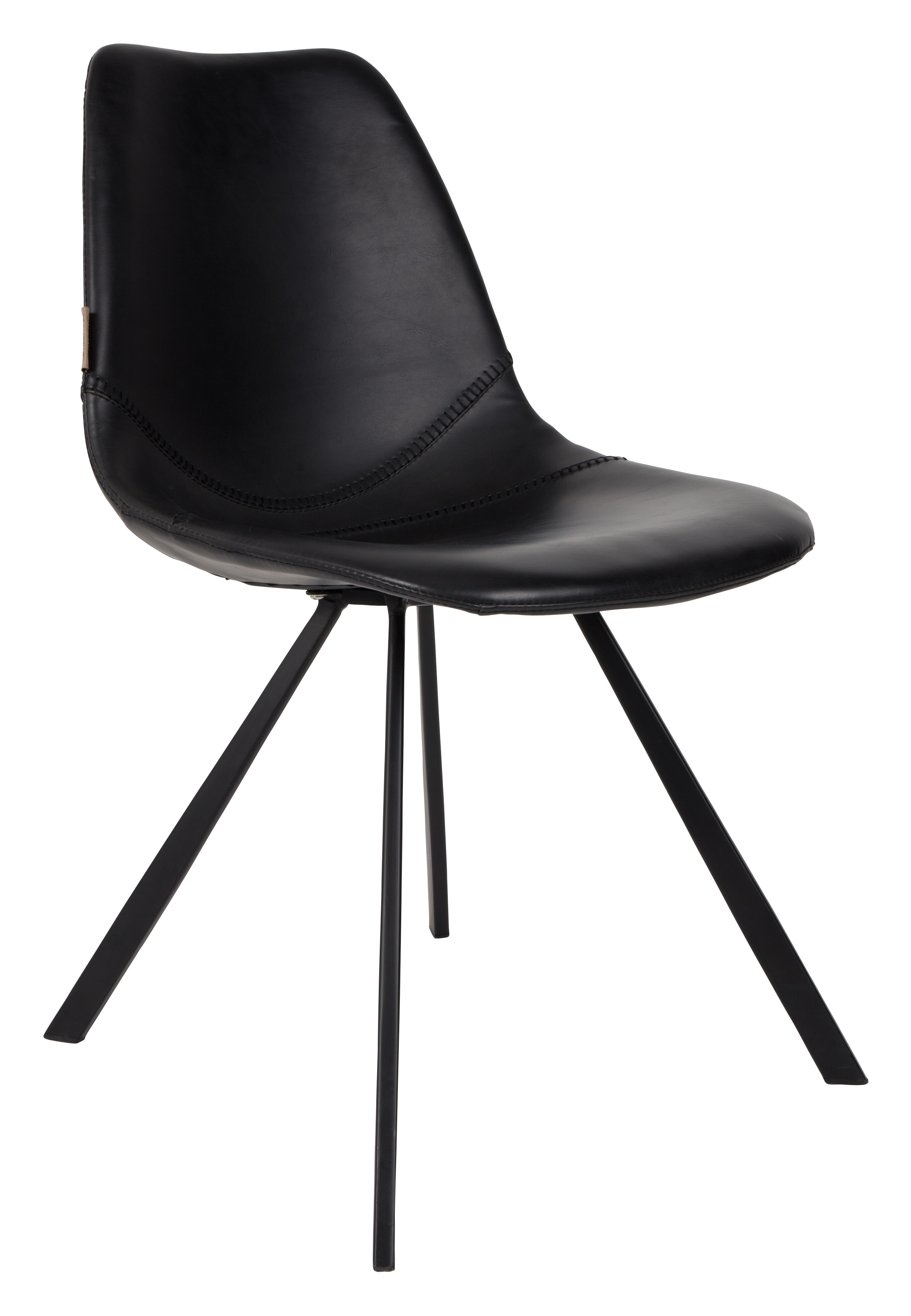 Dutchbone Eetkamerstoel 'Franky' PU, kleur Zwart