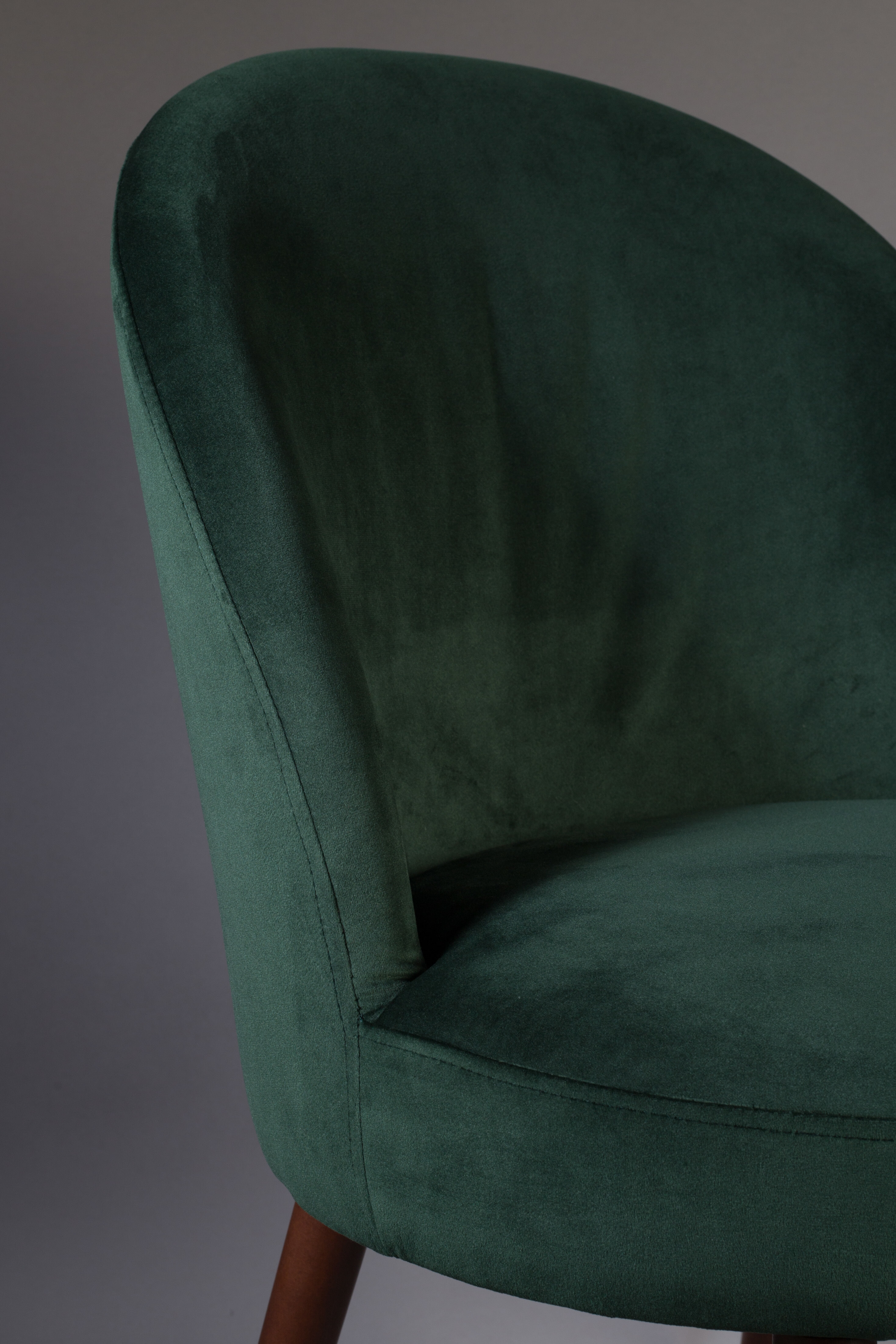 Dutchbone Eetkamerstoel 'Barbara' Velvet, kleur Groen