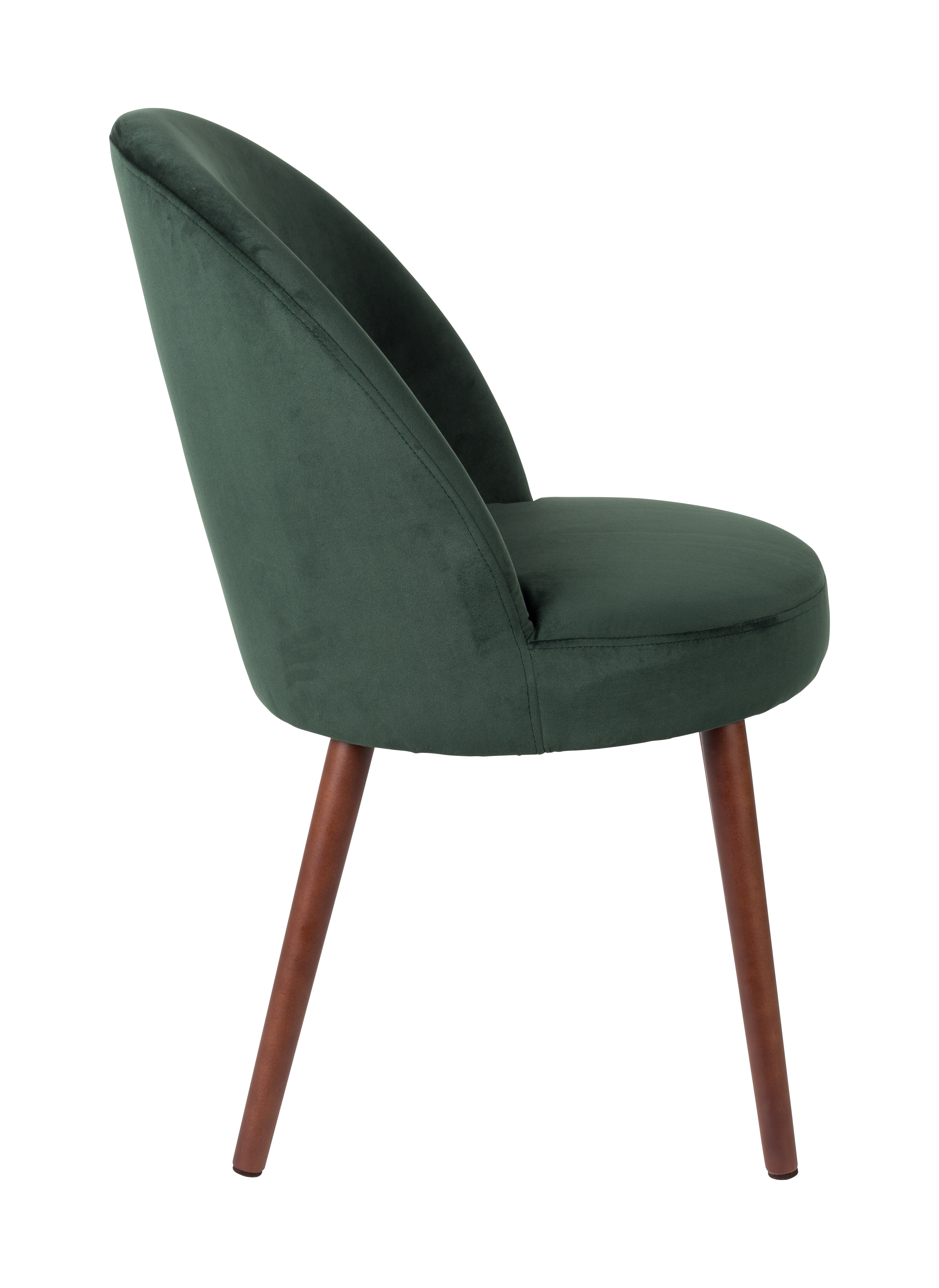 Dutchbone Eetkamerstoel 'Barbara' Velvet, kleur Groen
