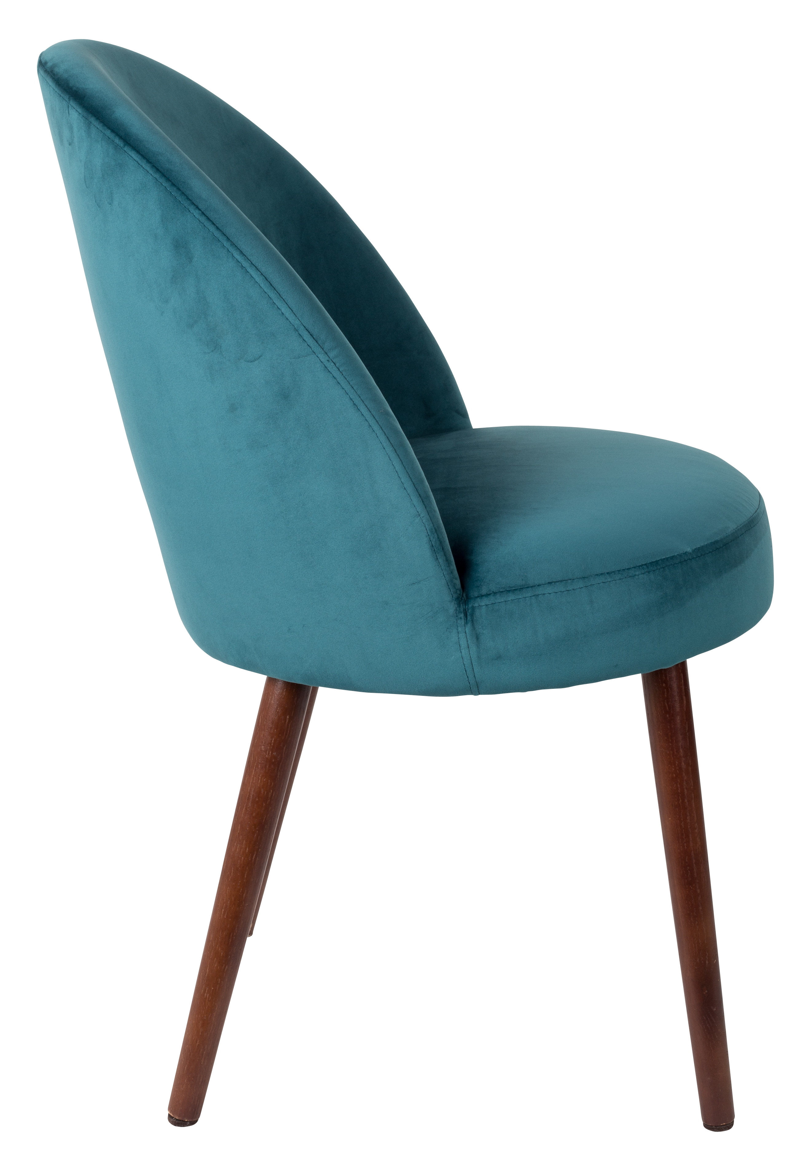 Dutchbone Eetkamerstoel 'Barbara' Velvet, kleur Petrol