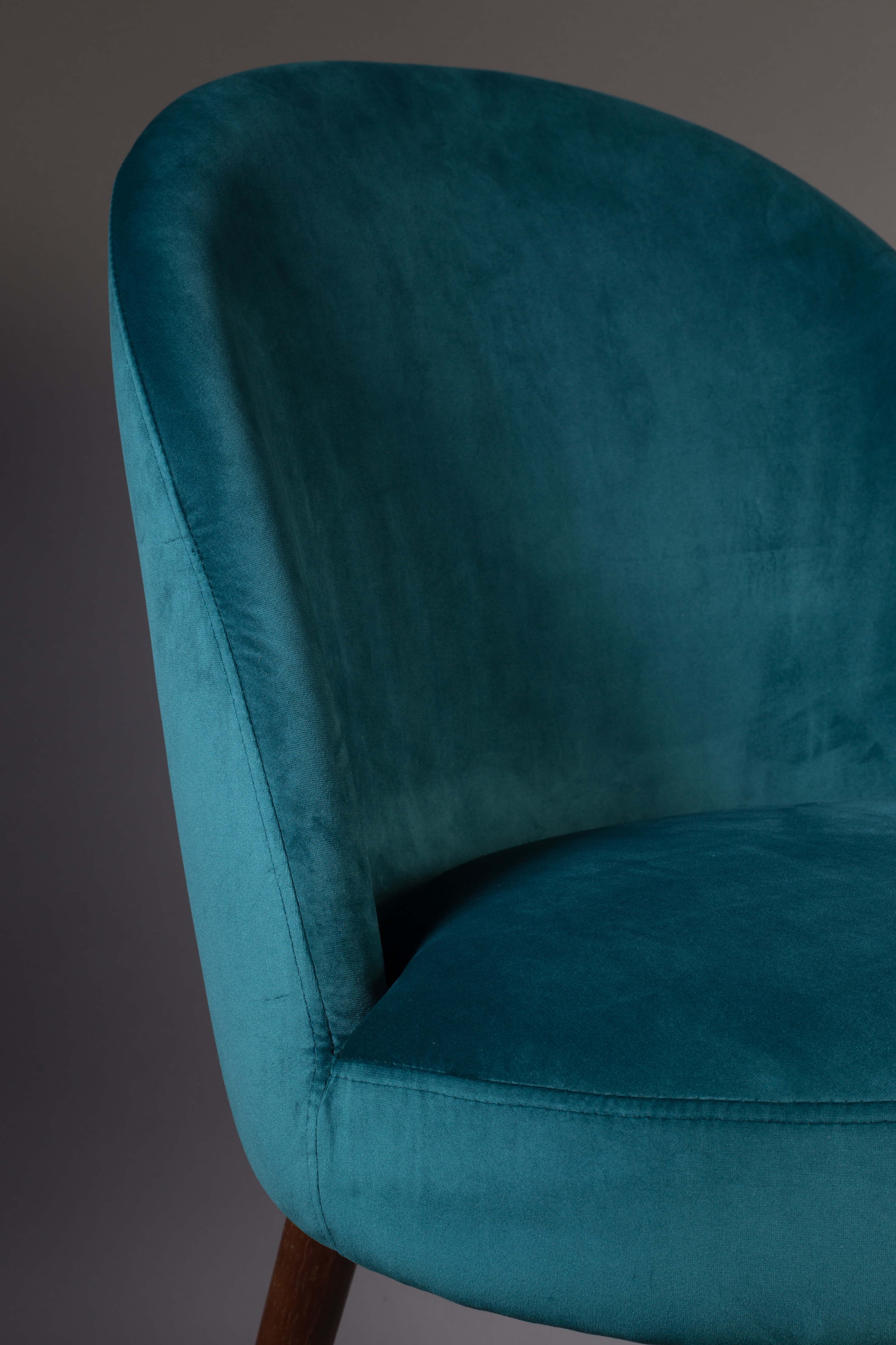 Dutchbone Eetkamerstoel 'Barbara' Velvet, kleur Petrol