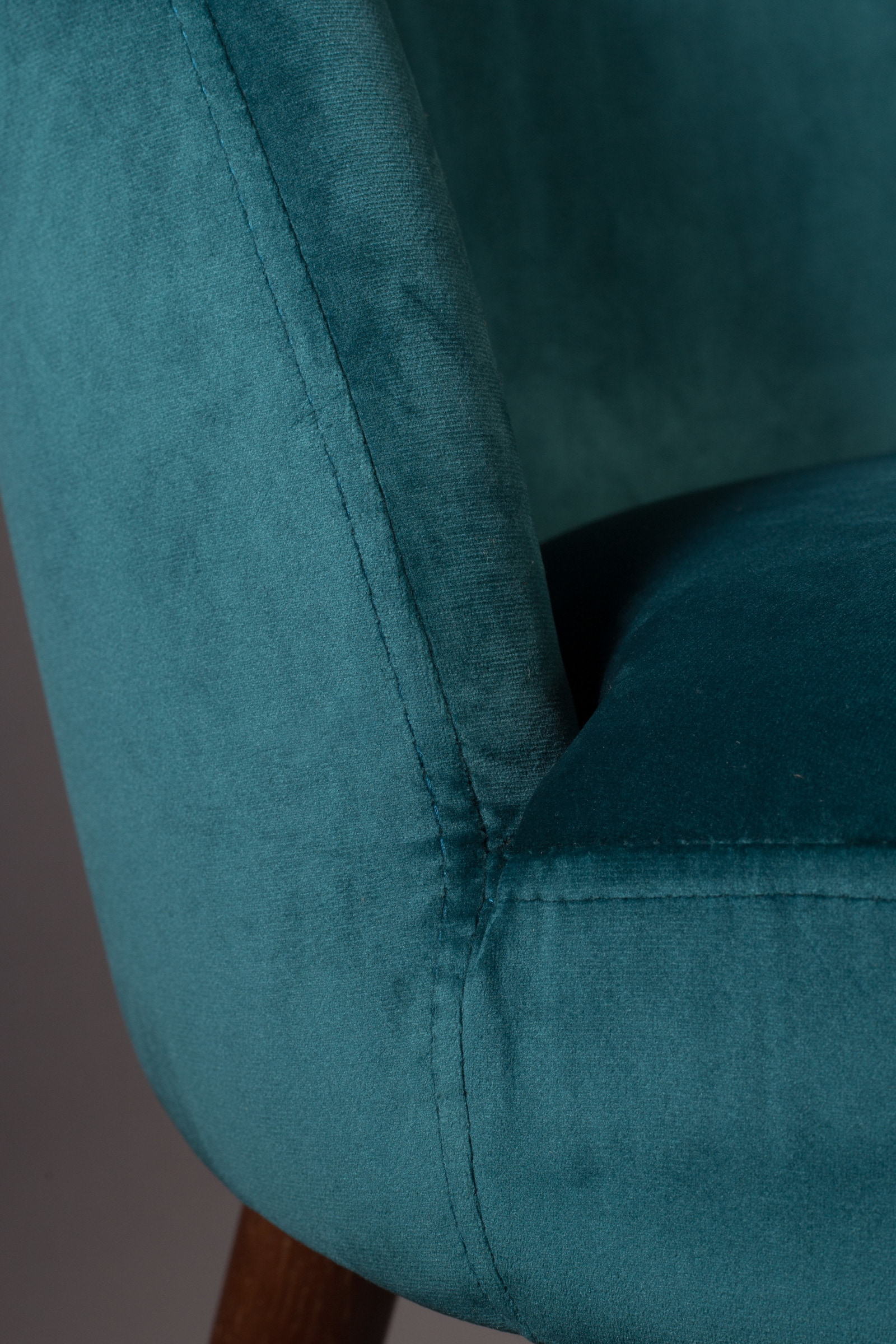 Dutchbone Eetkamerstoel 'Barbara' Velvet, kleur Petrol