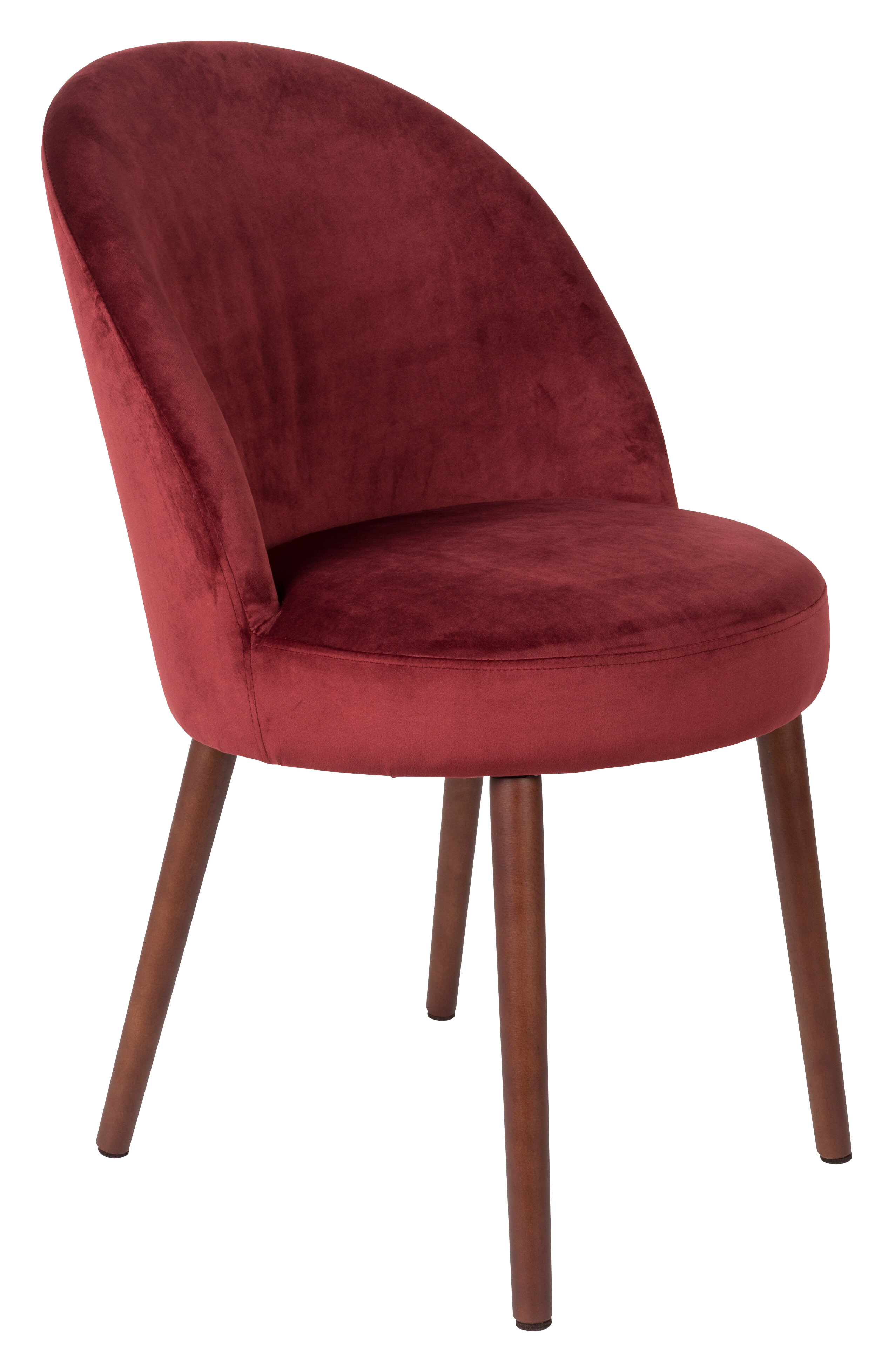 Dutchbone Eetkamerstoel 'Barbara' Velvet, kleur Rood