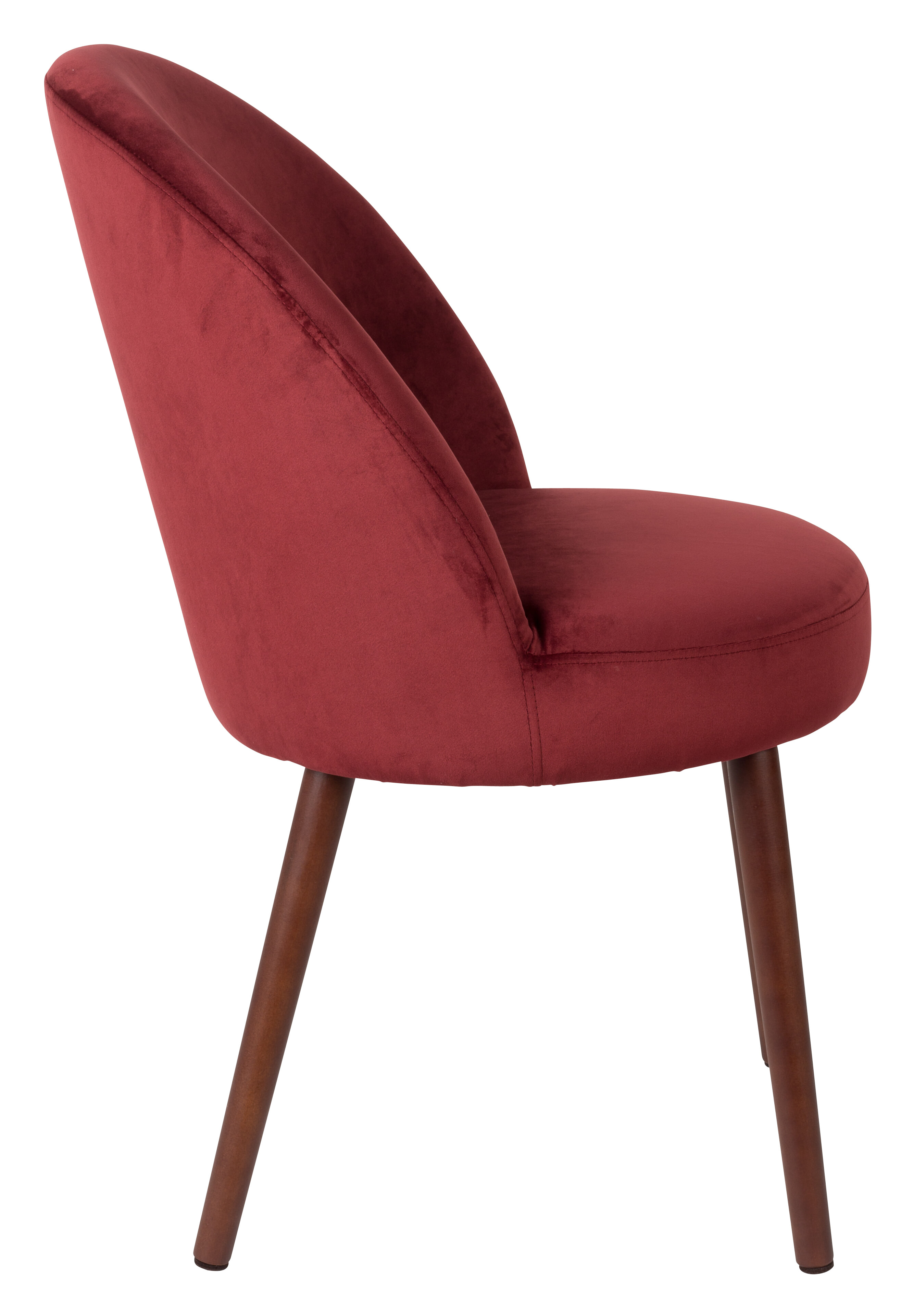 Dutchbone Eetkamerstoel 'Barbara' Velvet, kleur Rood