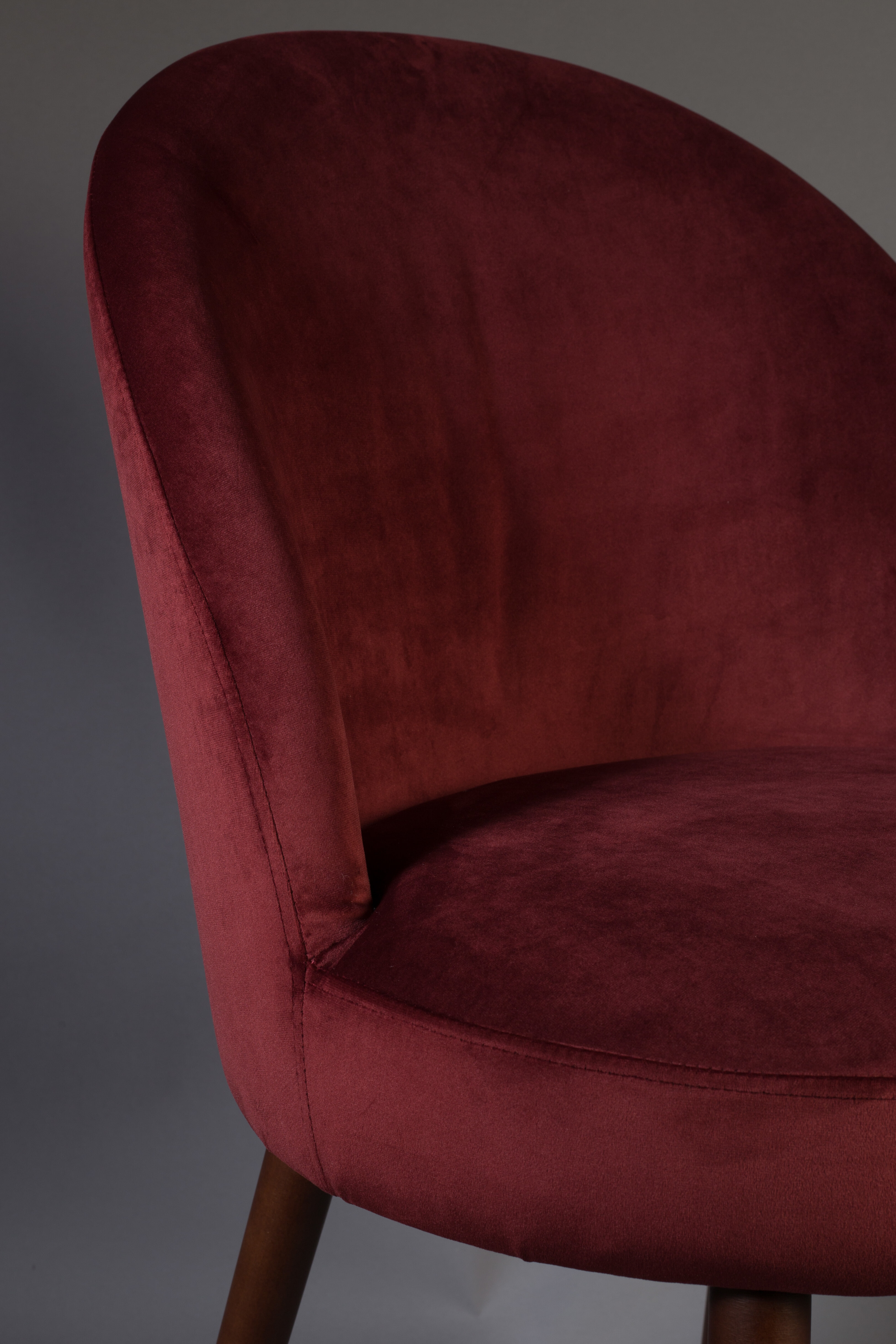 Dutchbone Eetkamerstoel 'Barbara' Velvet, kleur Rood