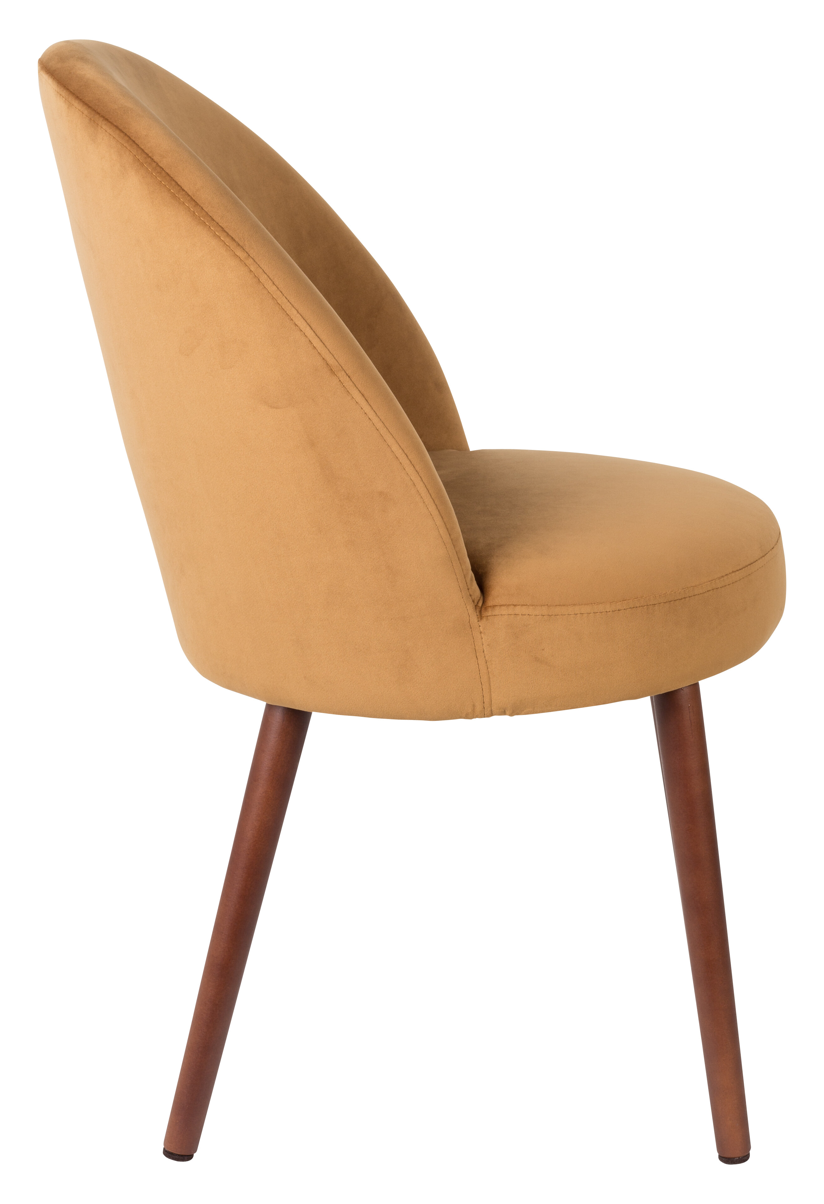 Dutchbone Eetkamerstoel 'Barbara' Velvet, kleur Camel