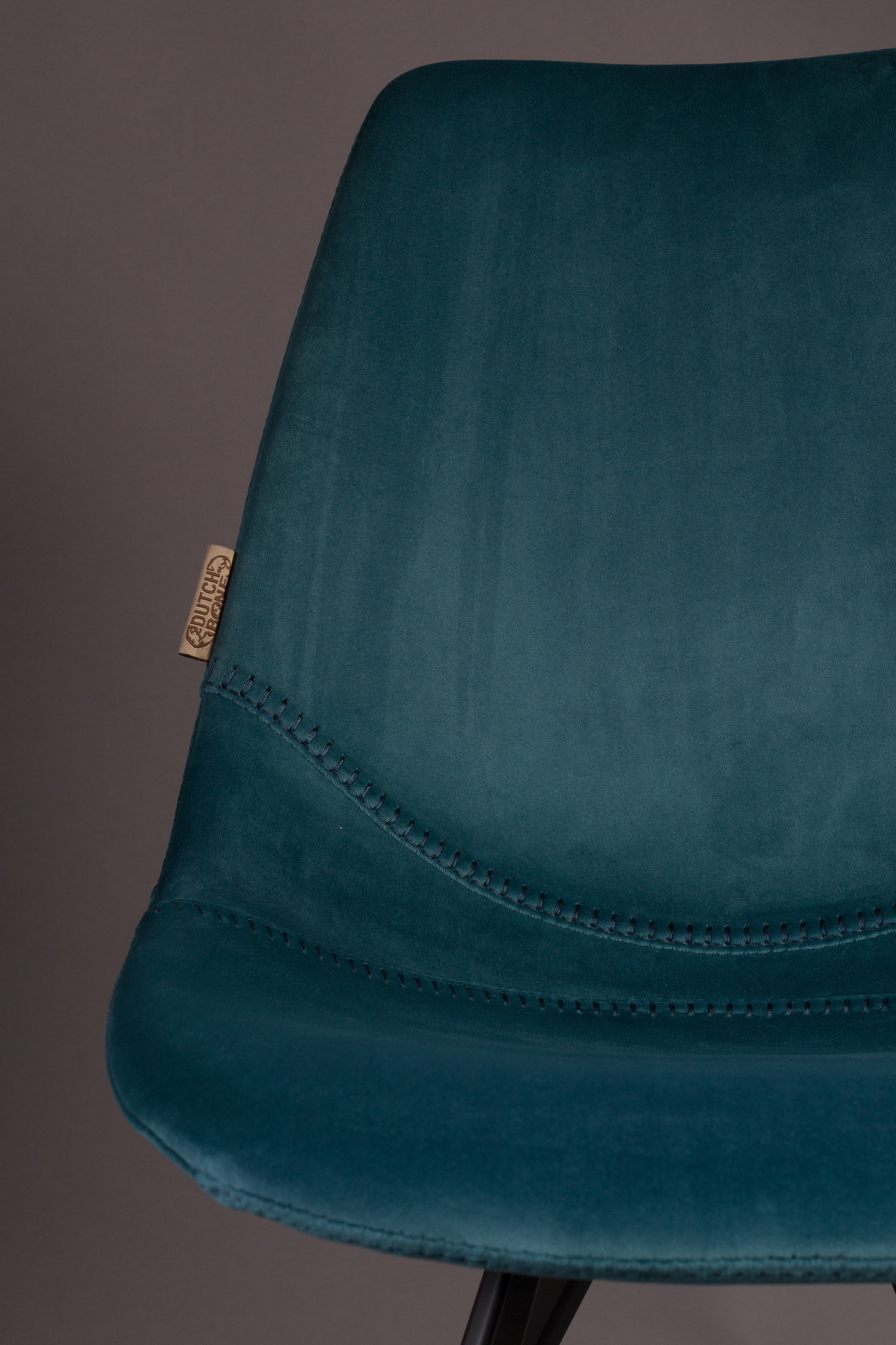 Dutchbone Eetkamerstoel 'Franky' Velvet, kleur Petrol