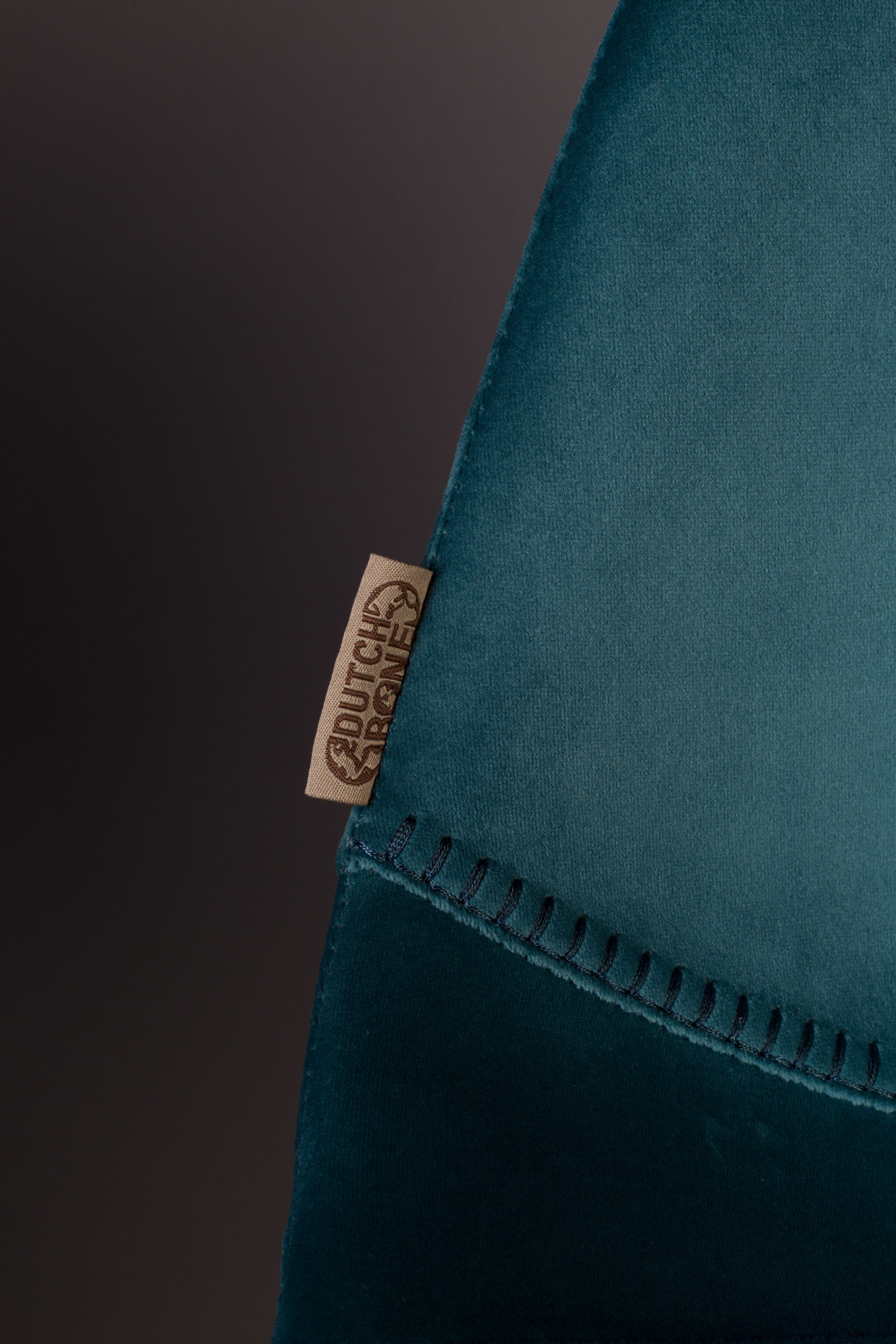Dutchbone Eetkamerstoel 'Franky' Velvet, kleur Petrol