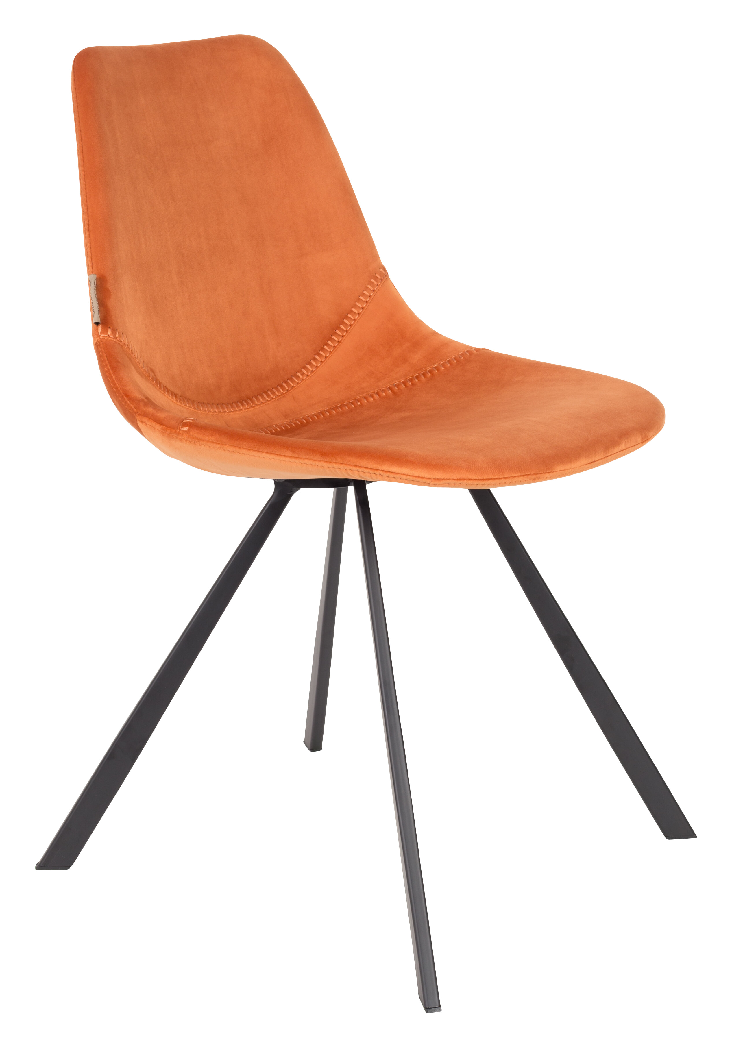Dutchbone Eetkamerstoel 'Franky' Velvet, kleur Oranje