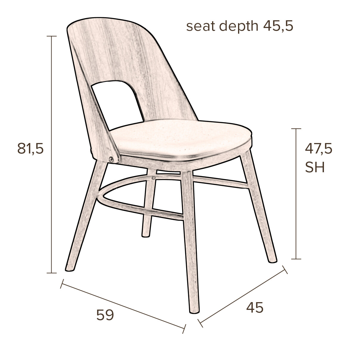 Dutchbone Eetkamerstoel 'Talika'