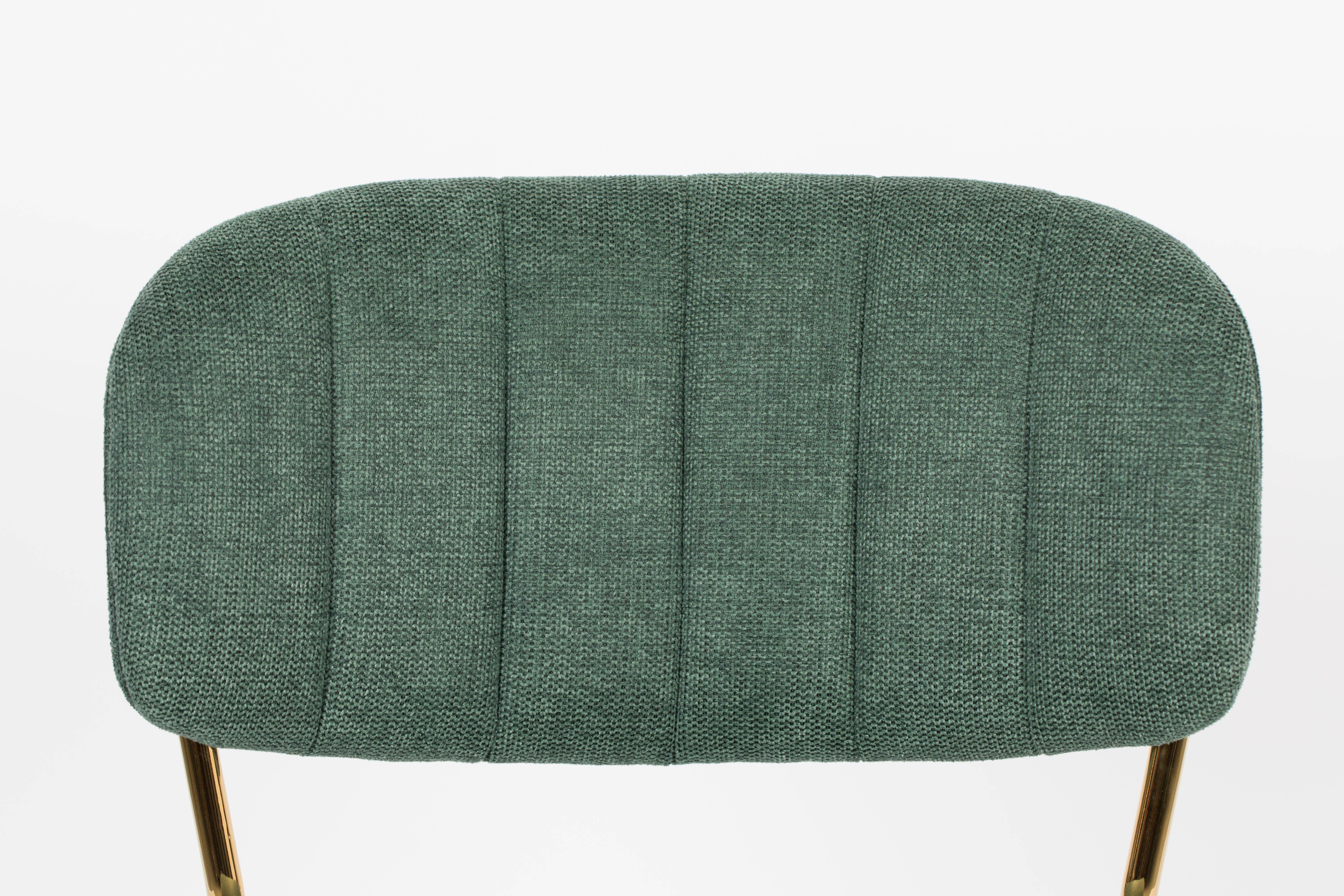 ZILT Eetkamerstoel 'Kolten' kleur Goud/Donkergroen