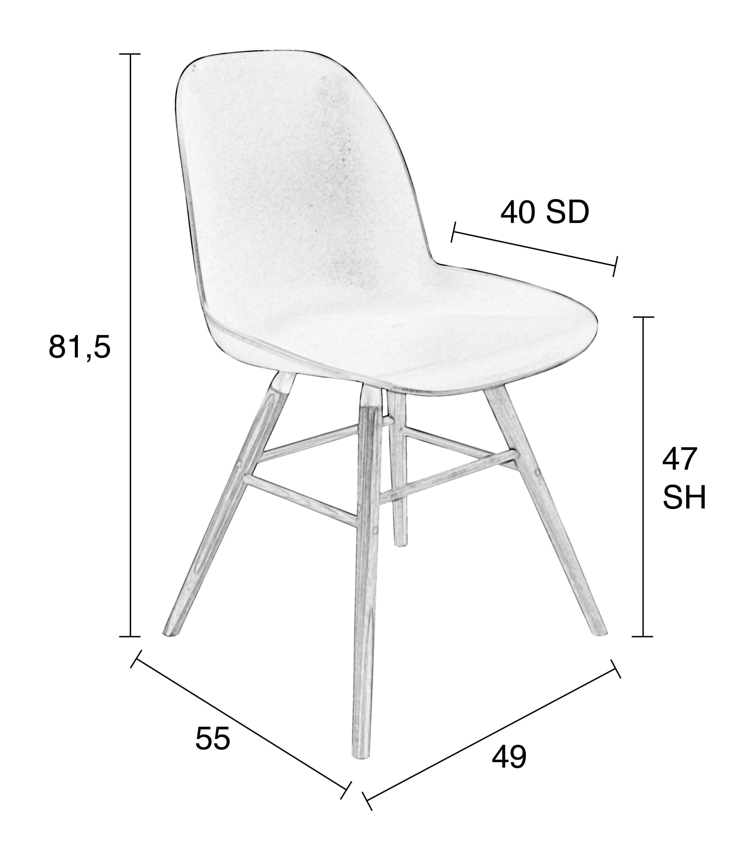 Zuiver Eetkamerstoel 'Albert Kuip' Gerecycled kunststof, kleur Coffee
