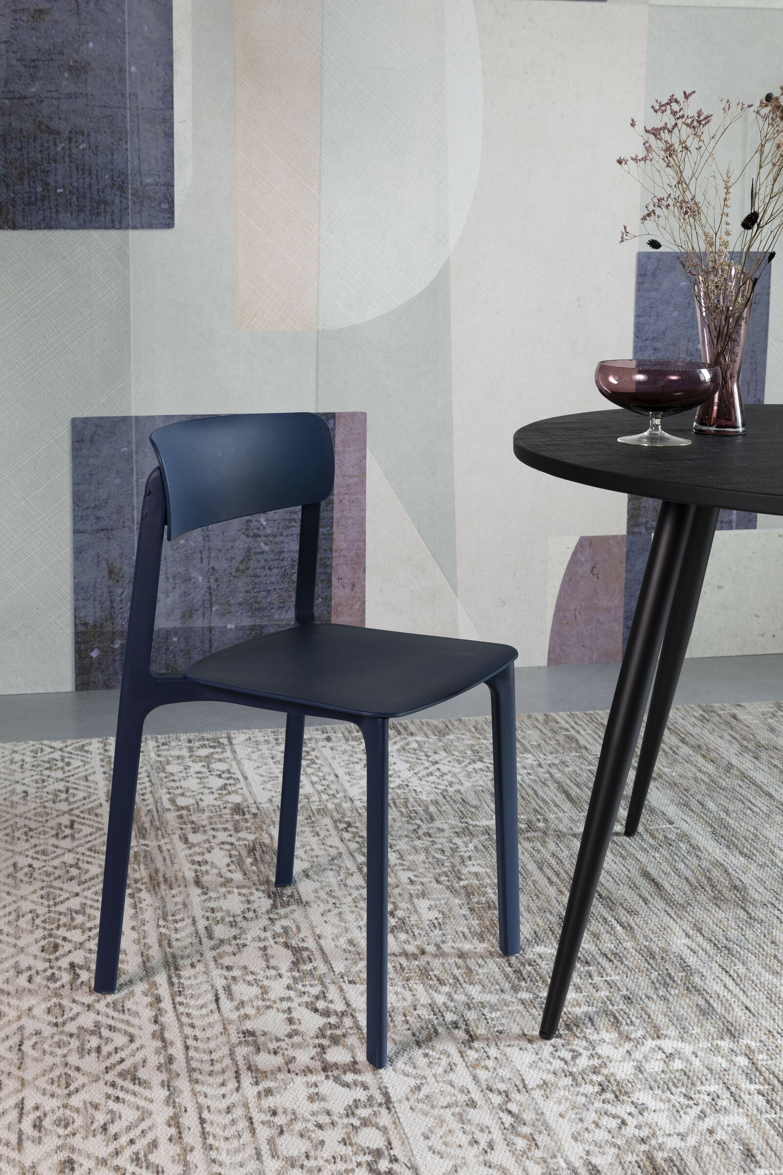ZILT Eetkamerstoel 'Hassani' kleur Donkerblauw