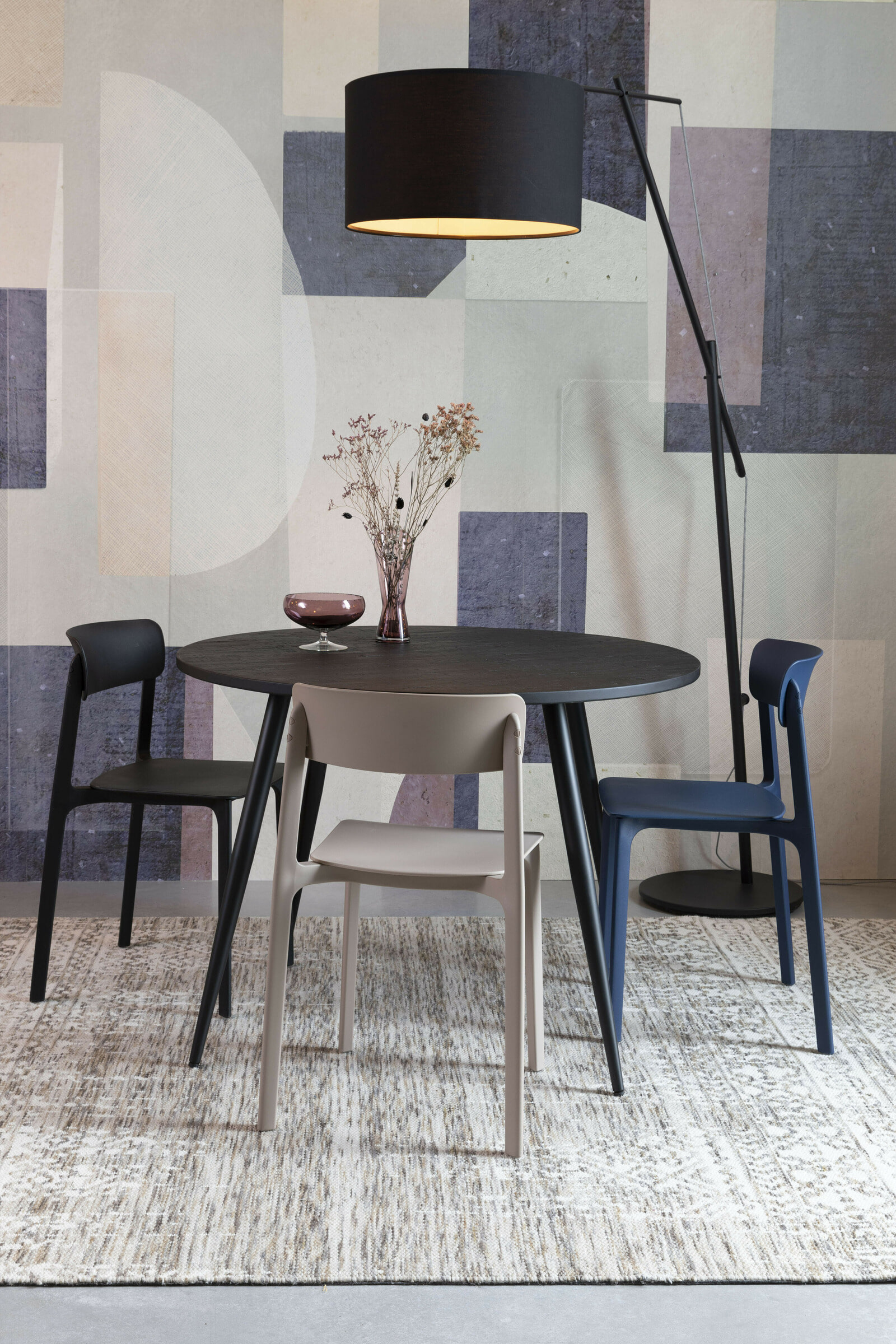 ZILT Eetkamerstoel 'Hassani' kleur Donkerblauw