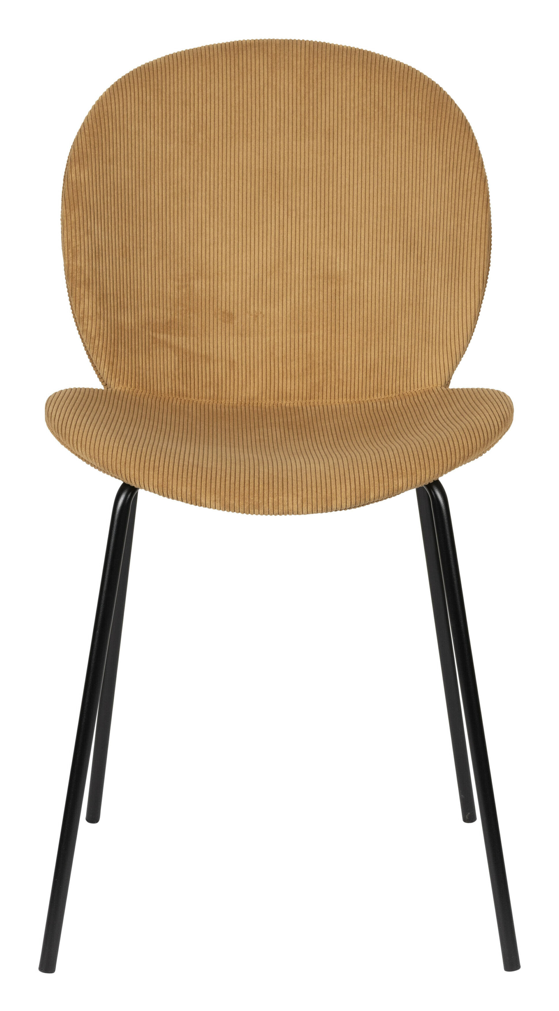Zuiver Eetkamerstoel 'Bonnet' Ribstof, kleur Okergeel