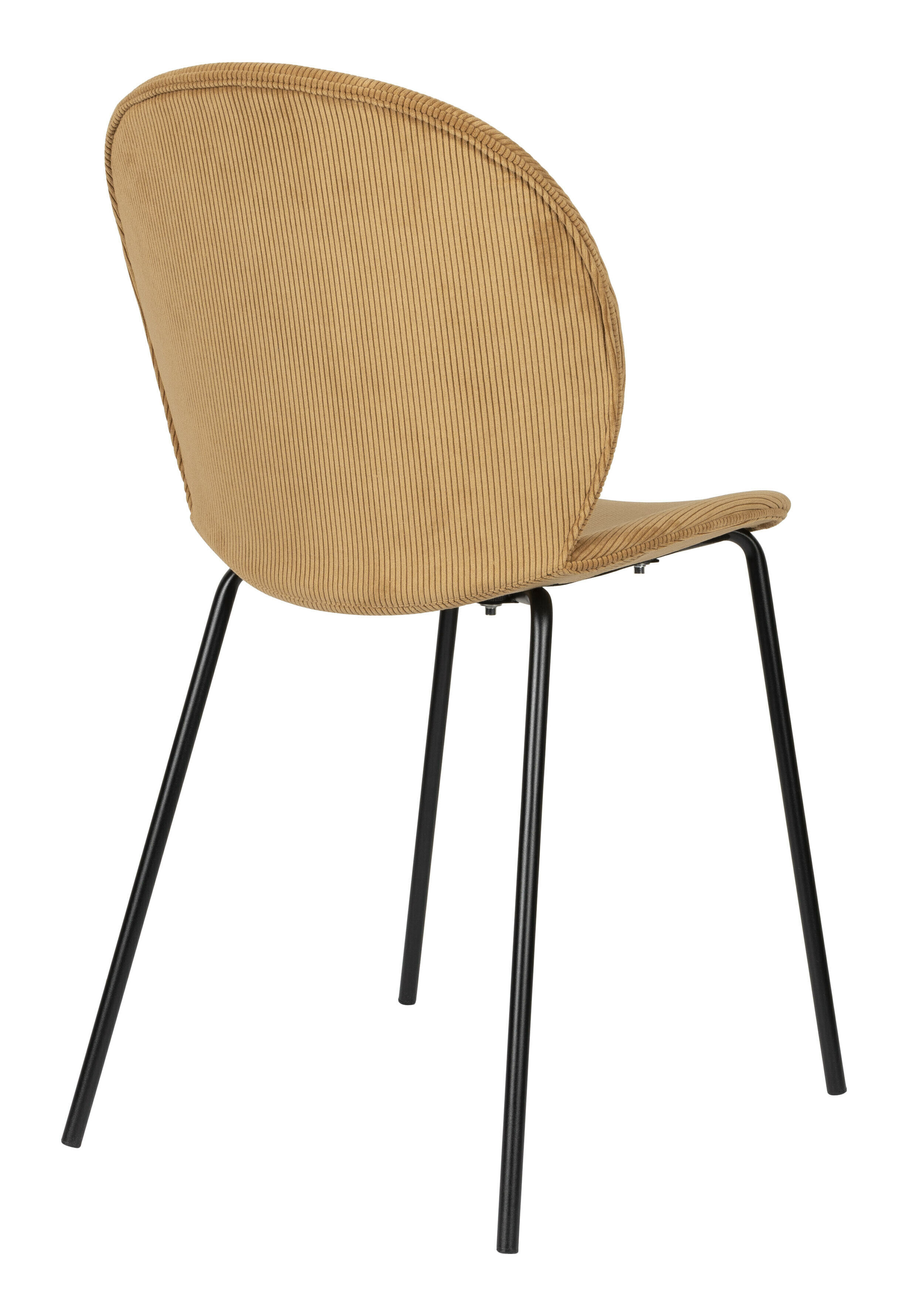 Zuiver Eetkamerstoel 'Bonnet' Ribstof, kleur Okergeel