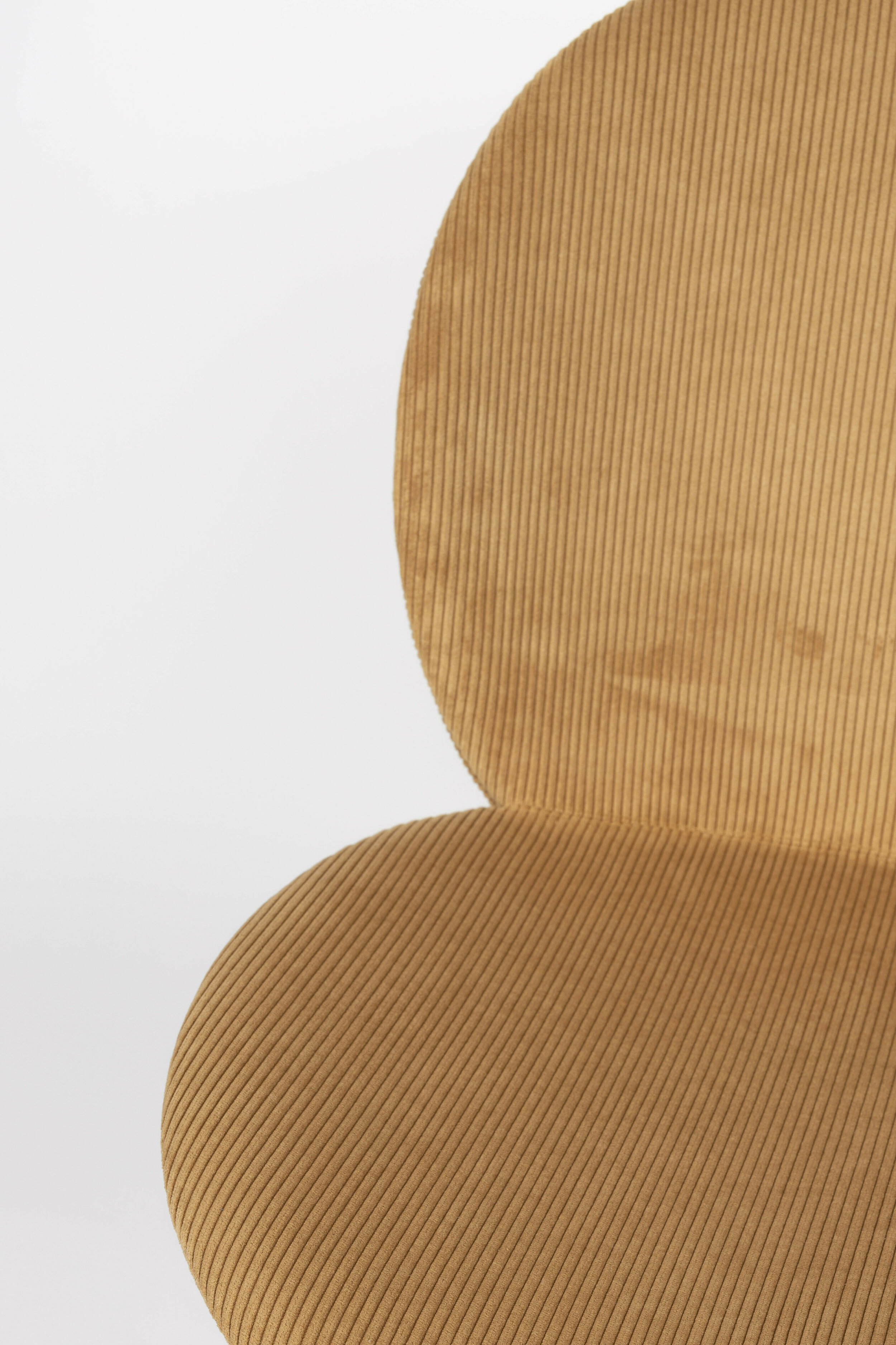 Zuiver Eetkamerstoel 'Bonnet' Ribstof, kleur Okergeel