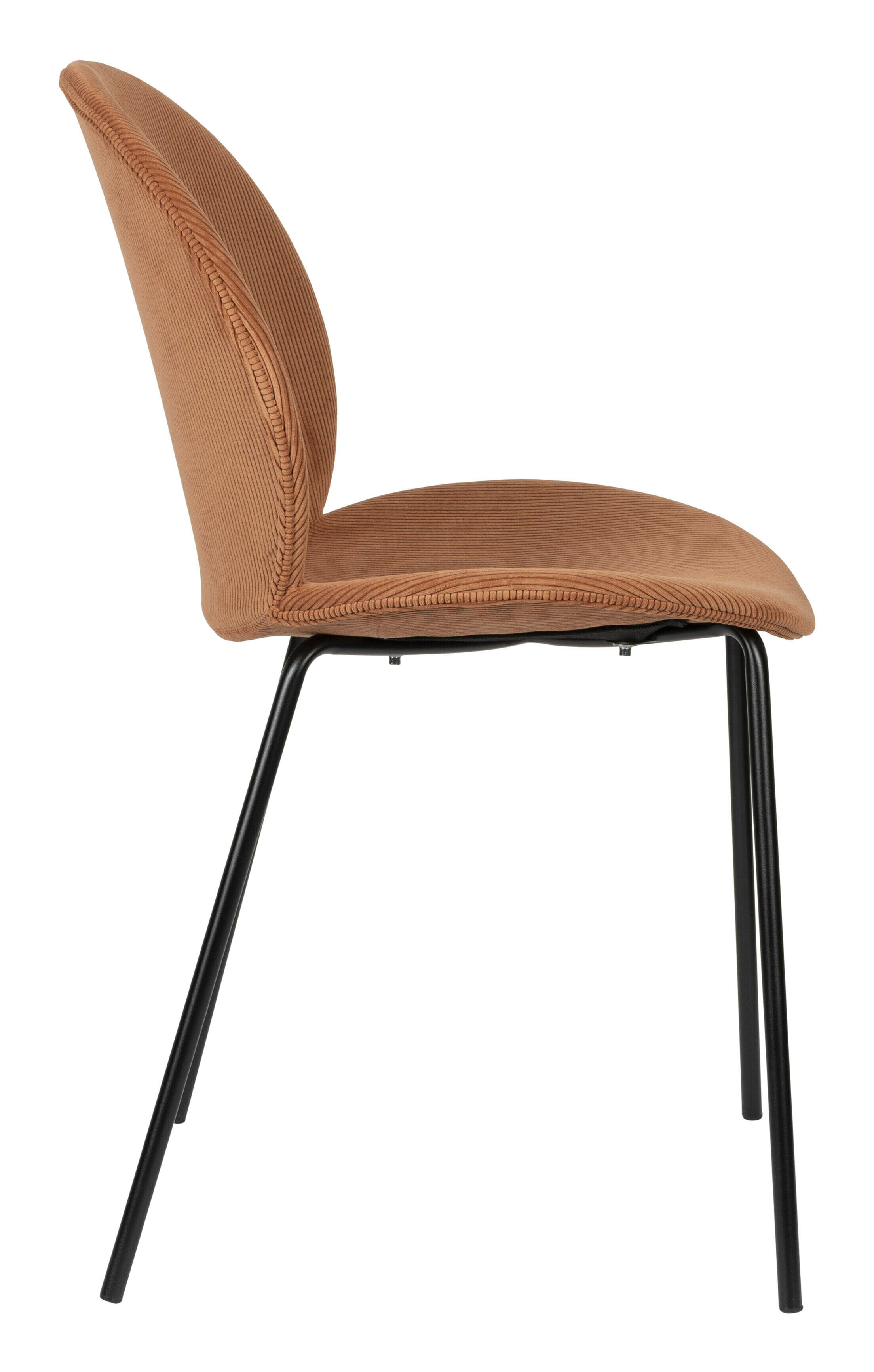 Zuiver Eetkamerstoel 'Bonnet' Ribstof, kleur Terracotta