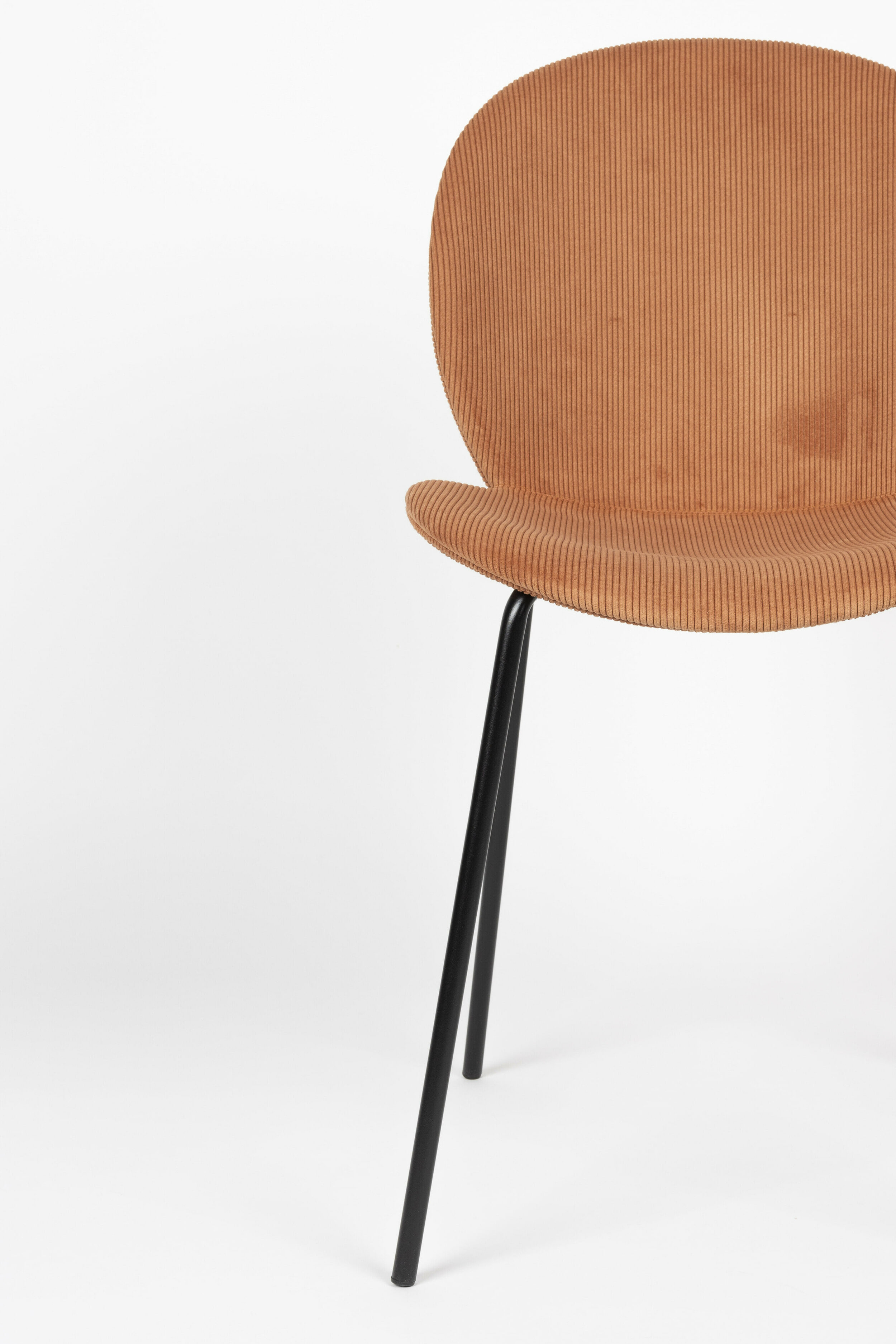 Zuiver Eetkamerstoel 'Bonnet' Ribstof, kleur Terracotta