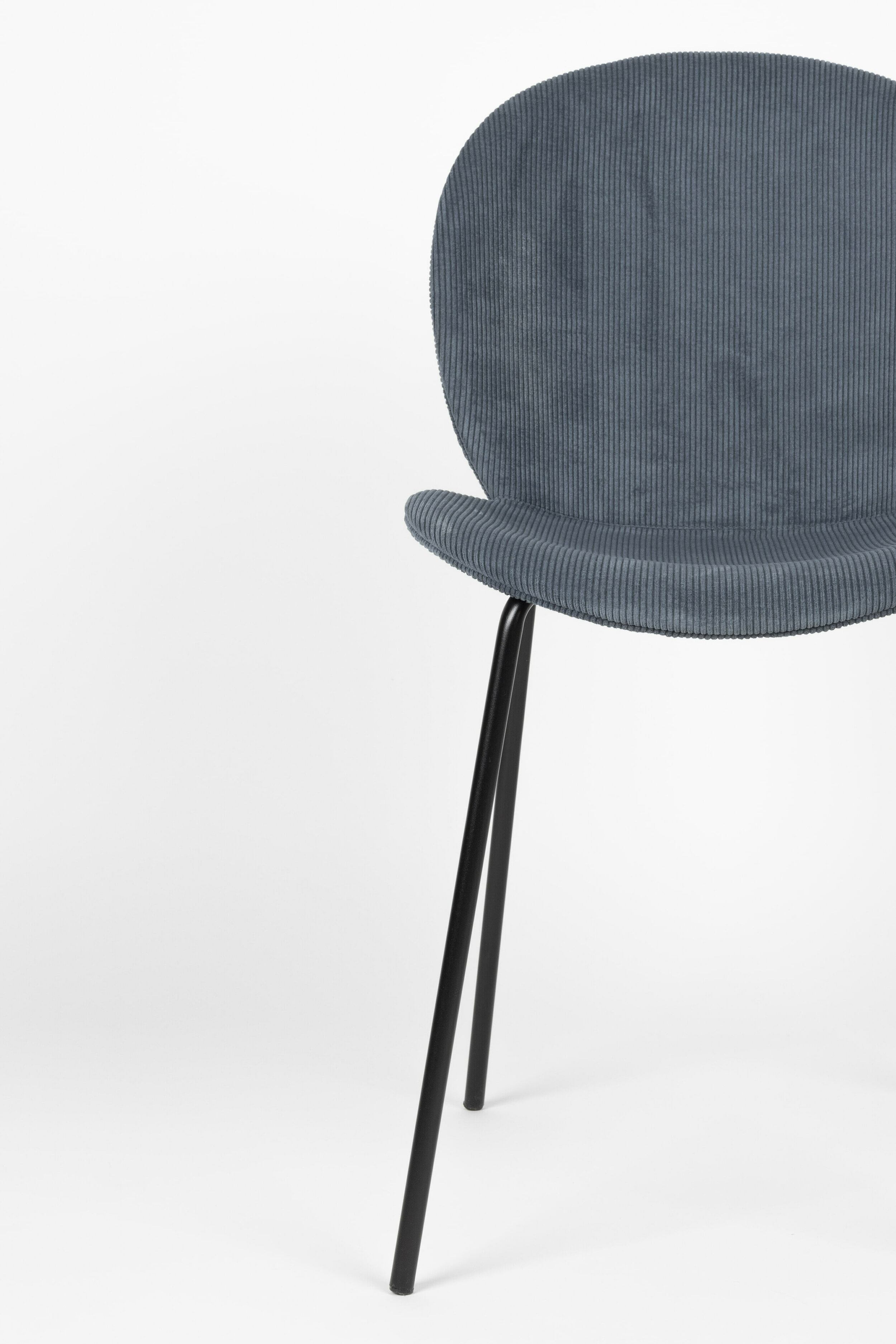 Zuiver Eetkamerstoel 'Bonnet' Ribstof, kleur Blauw