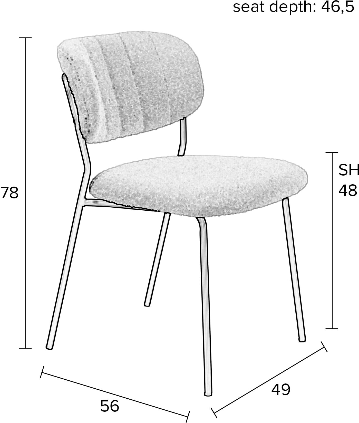ZILT Eetkamerstoel 'Maris' Bouclé, kleur Crème