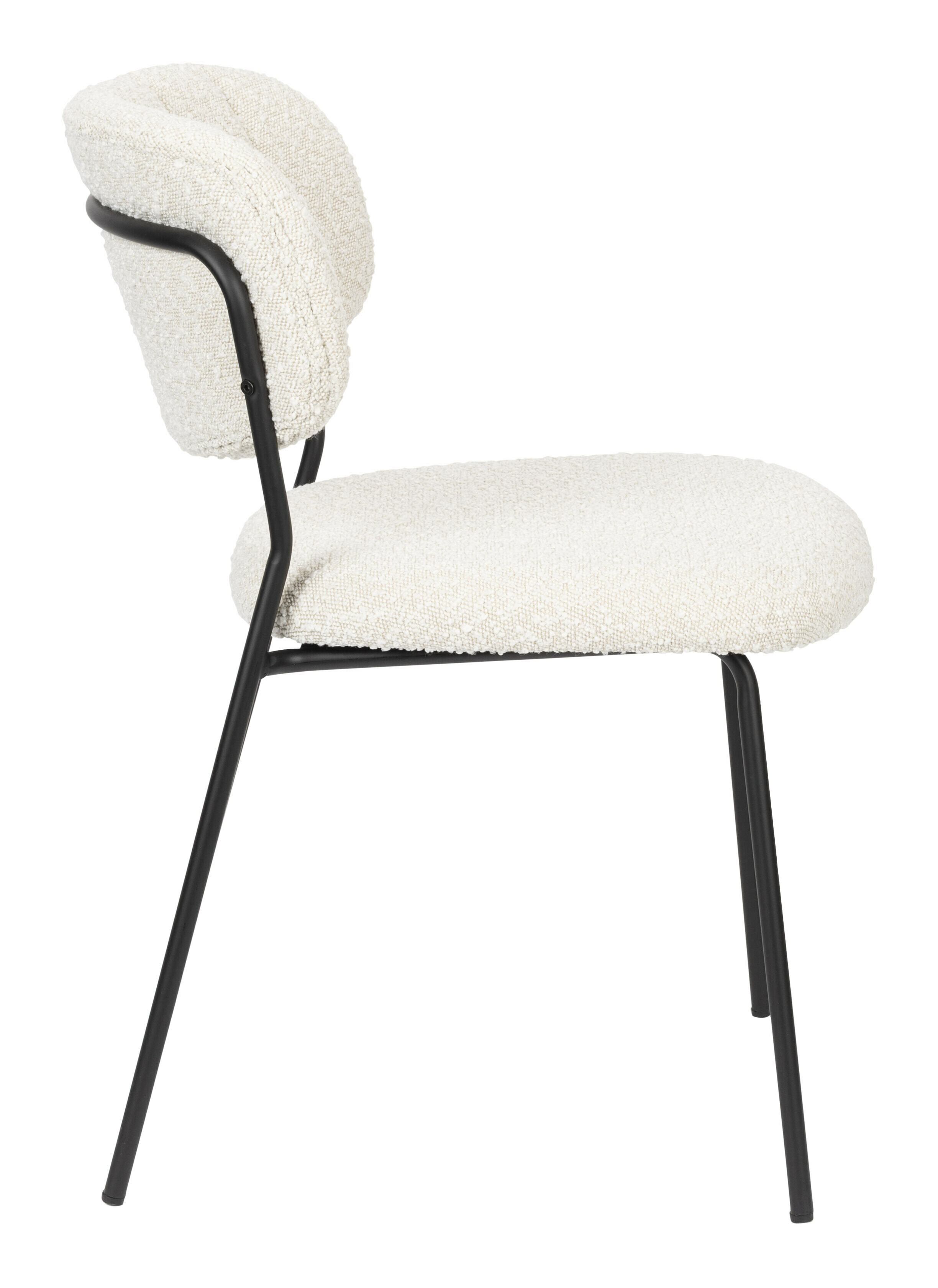 ZILT Eetkamerstoel 'Maris' Bouclé, kleur Crème