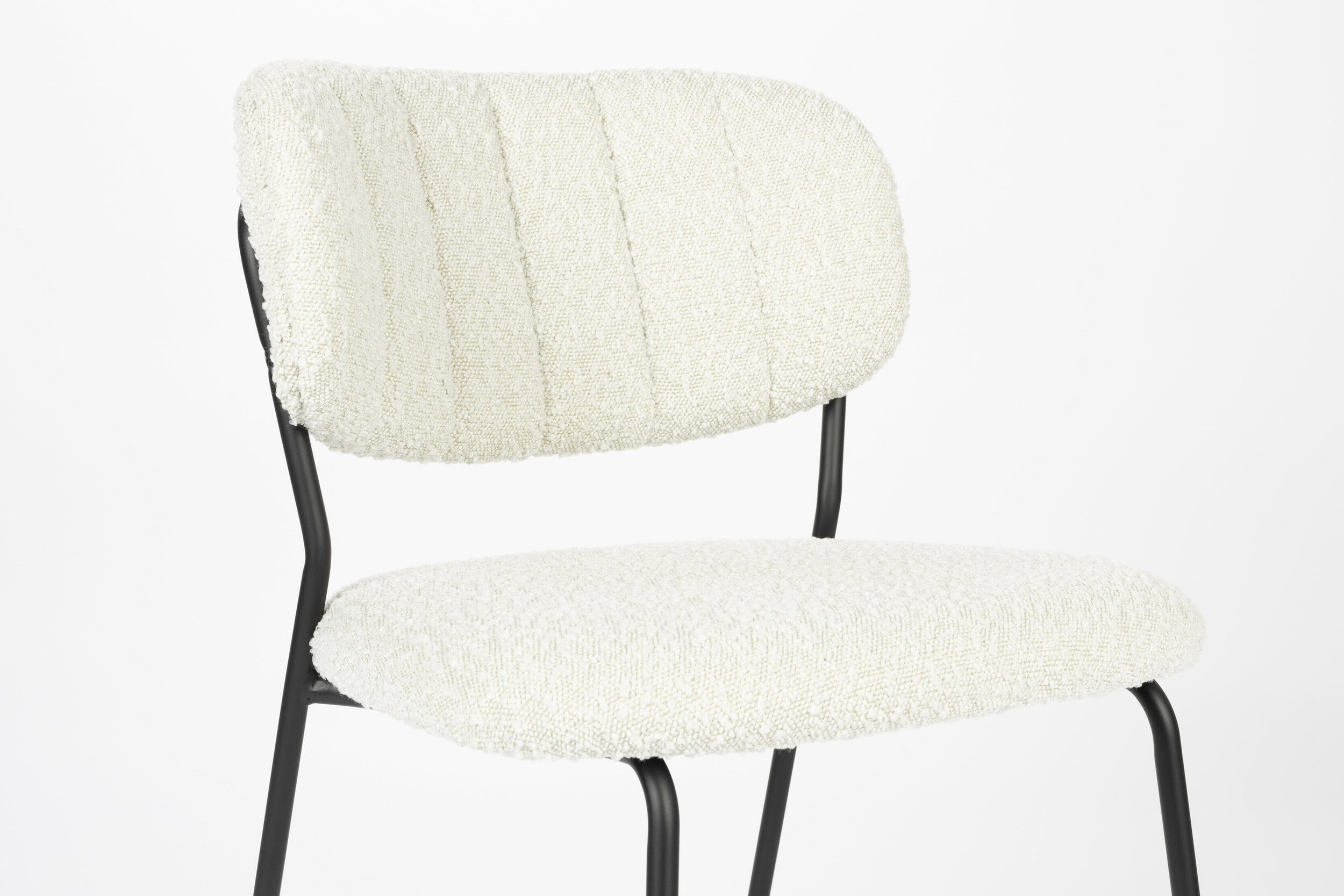 ZILT Eetkamerstoel 'Maris' Bouclé, kleur Crème