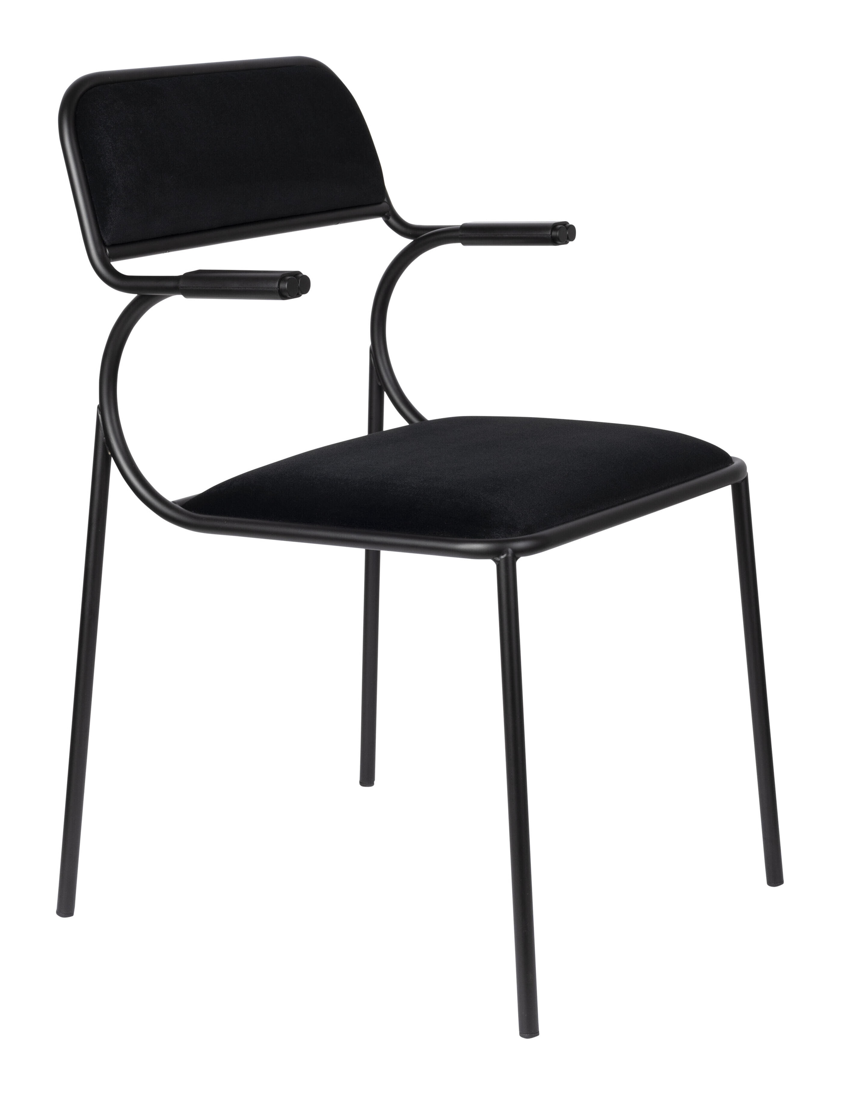 Zuiver Eetkamerstoel 'Alba' Velvet, kleur Zwart