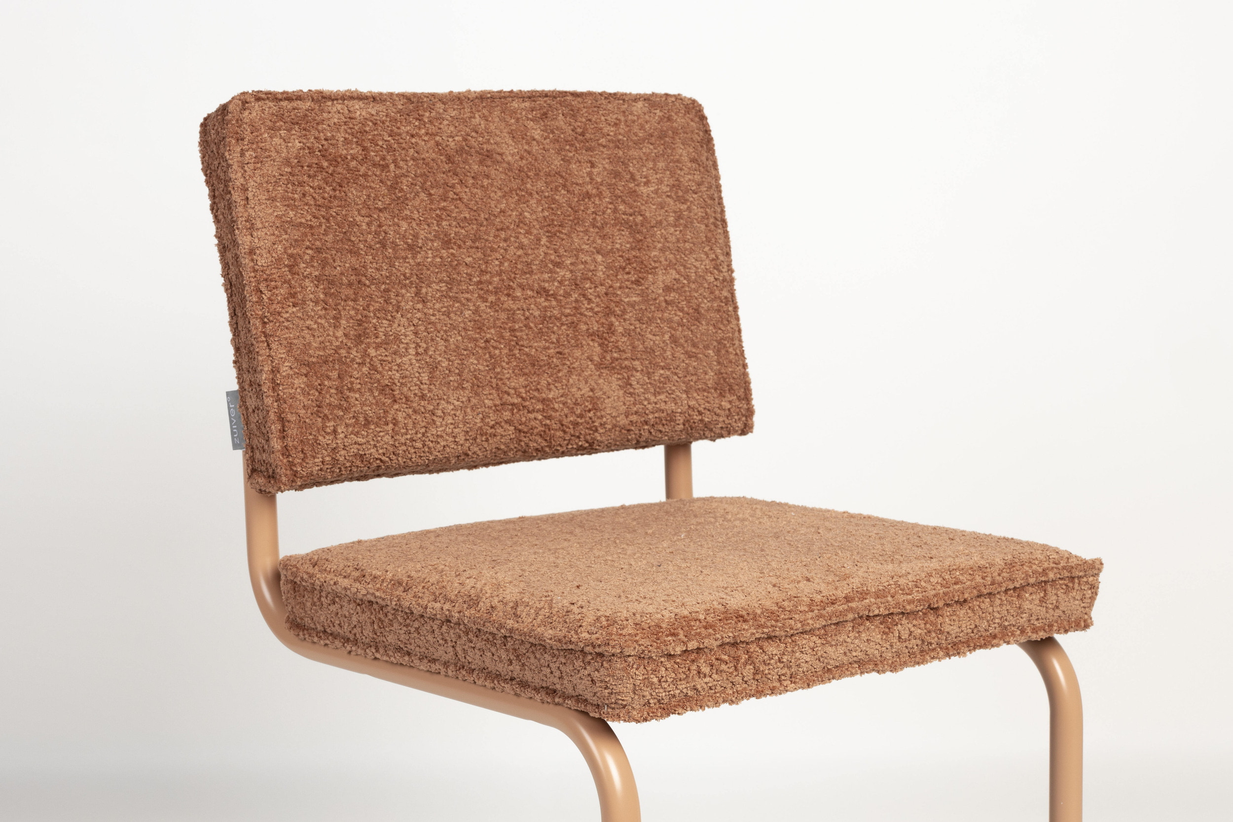 Zuiver Eetkamerstoel 'Ridge' Soft, Bouclé, kleur Terra