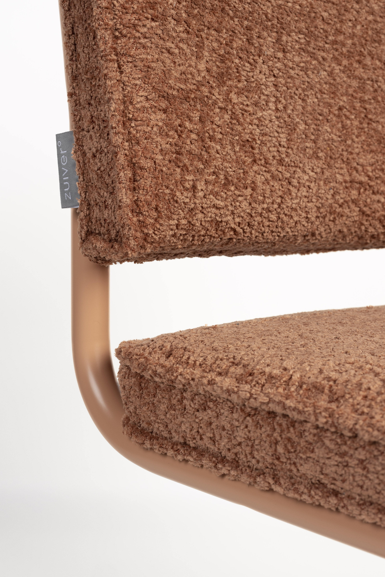 Zuiver Eetkamerstoel 'Ridge' Soft, Bouclé, kleur Terra