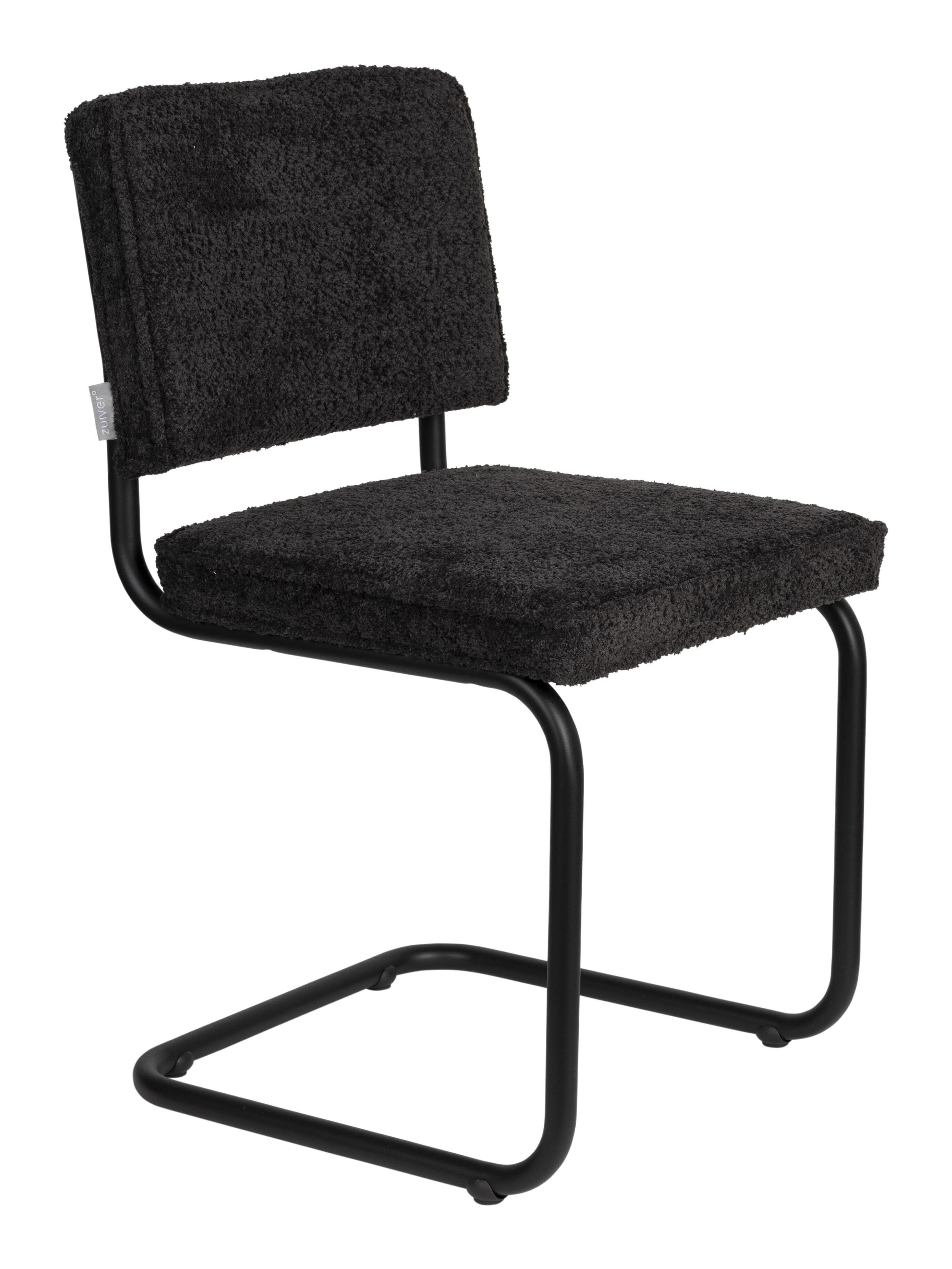 Zuiver Eetkamerstoel 'Ridge' Soft, Bouclé, kleur Zwart