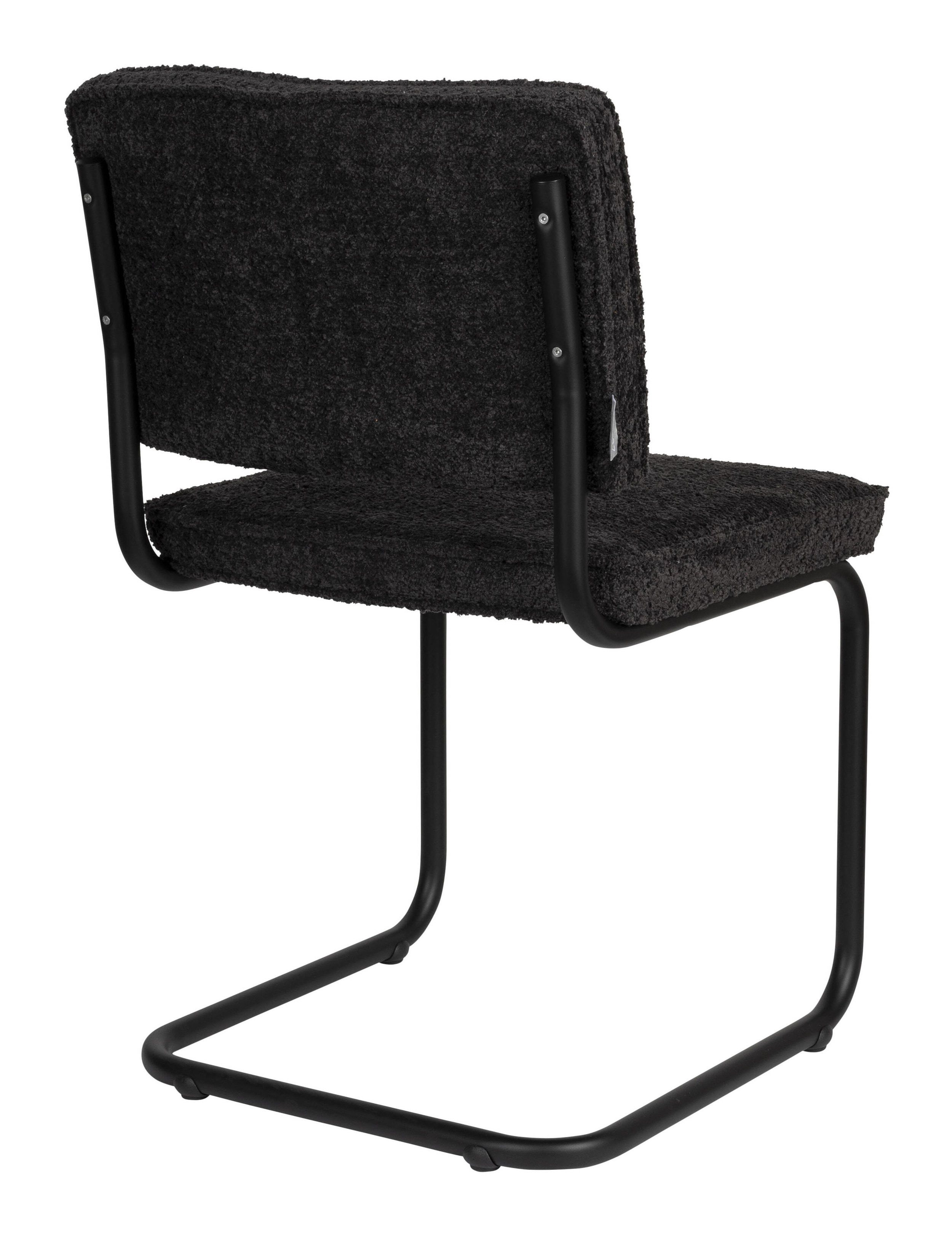 Zuiver Eetkamerstoel 'Ridge' Soft, Bouclé, kleur Zwart