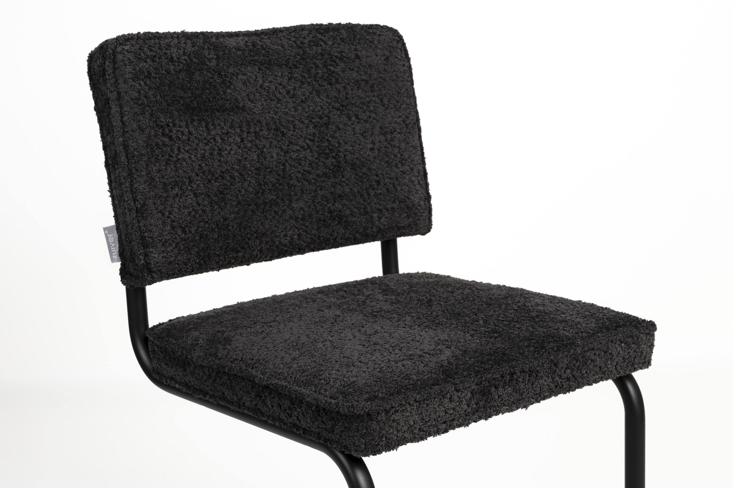 Zuiver Eetkamerstoel 'Ridge' Soft, Bouclé, kleur Zwart