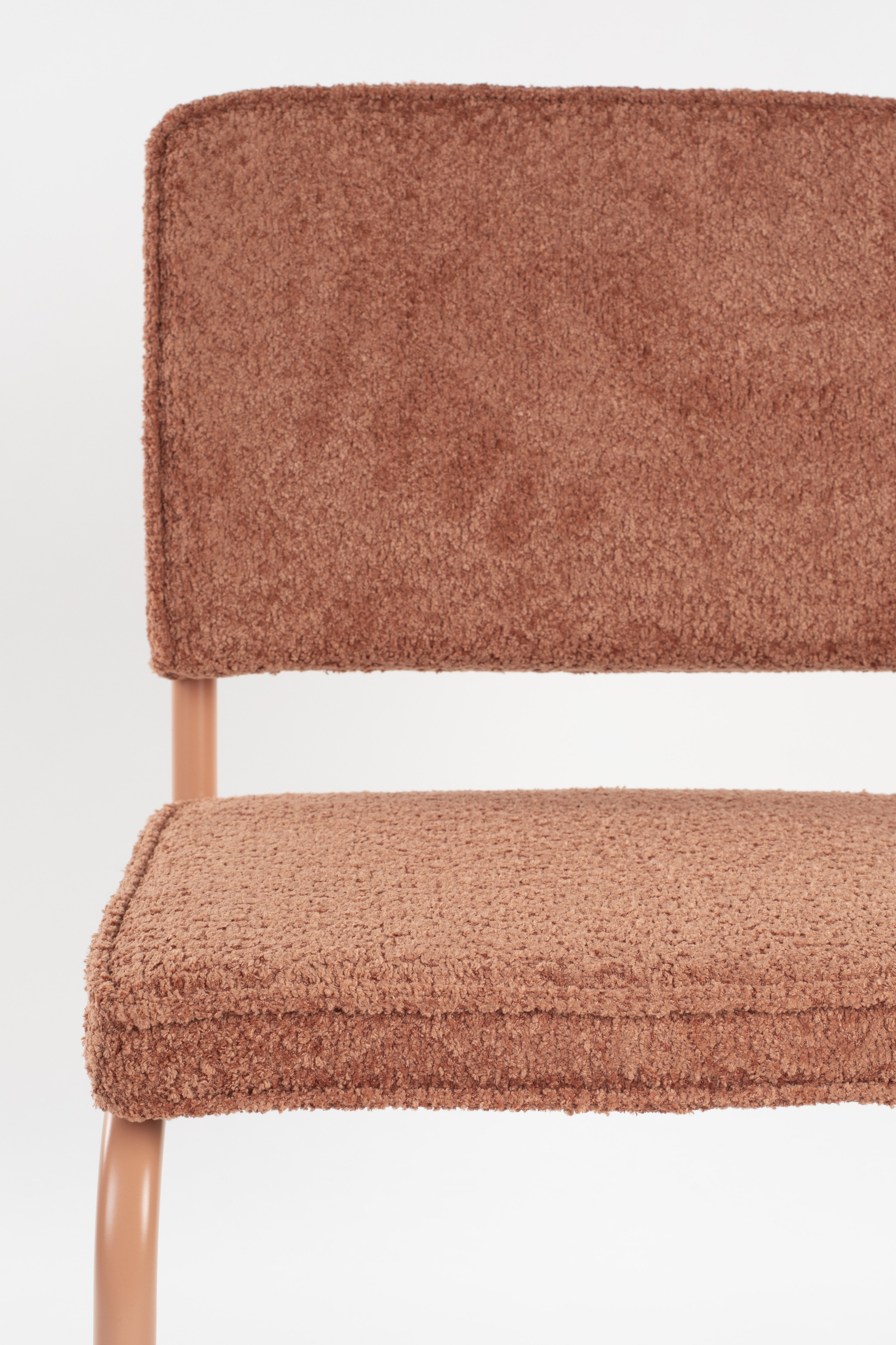 Zuiver Eetkamerstoel 'Ridge' Kink, Bouclé, kleur Terra