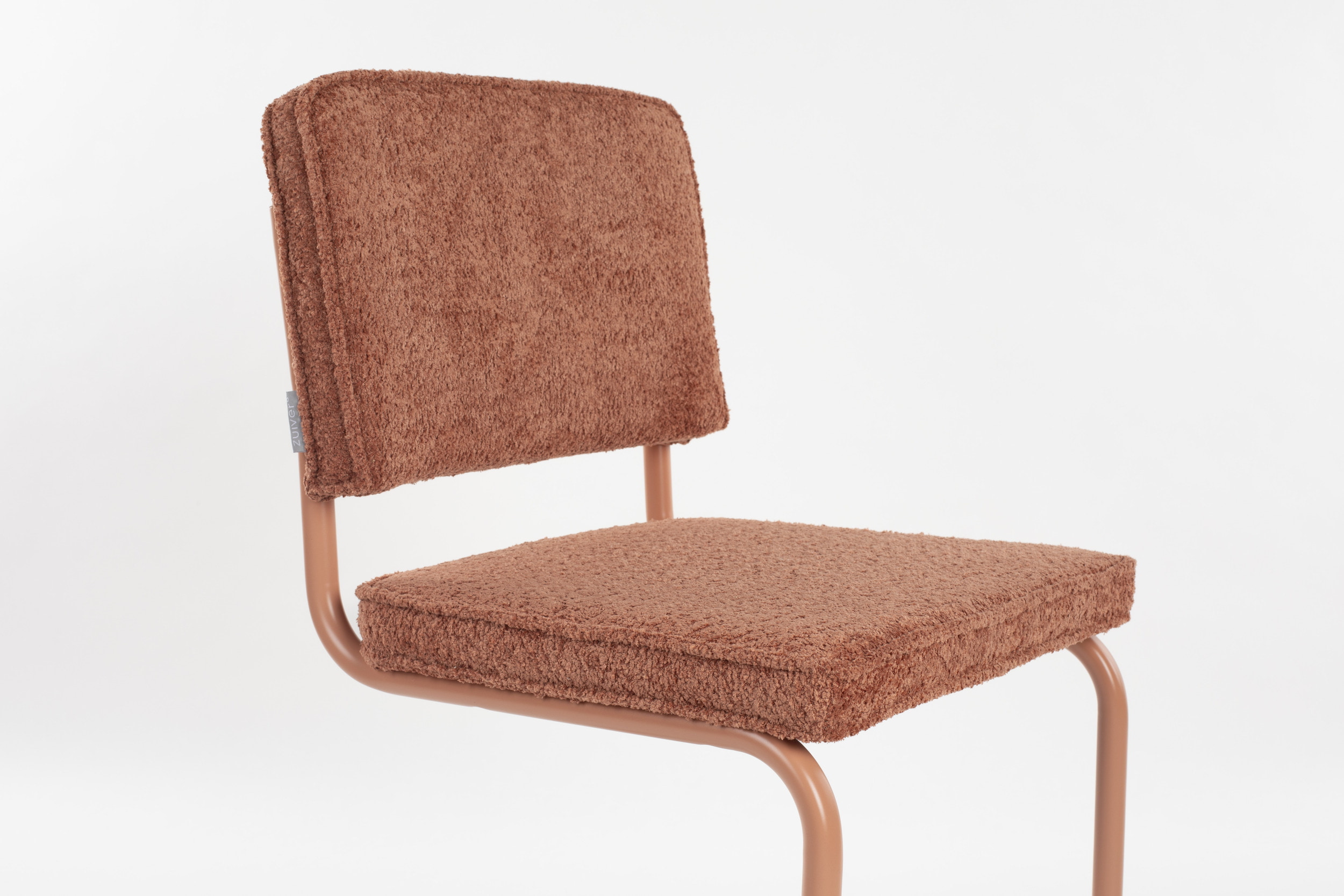 Zuiver Eetkamerstoel 'Ridge' Kink, Bouclé, kleur Terra