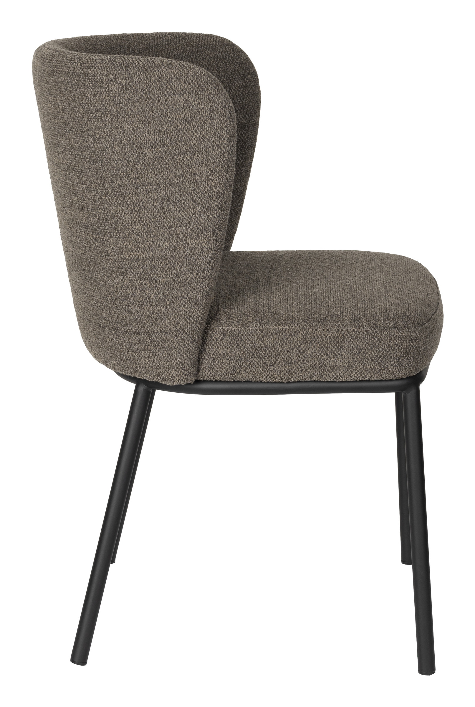 ZILT Eetkamerstoel 'Mattie' Bouclé, kleur Bruin