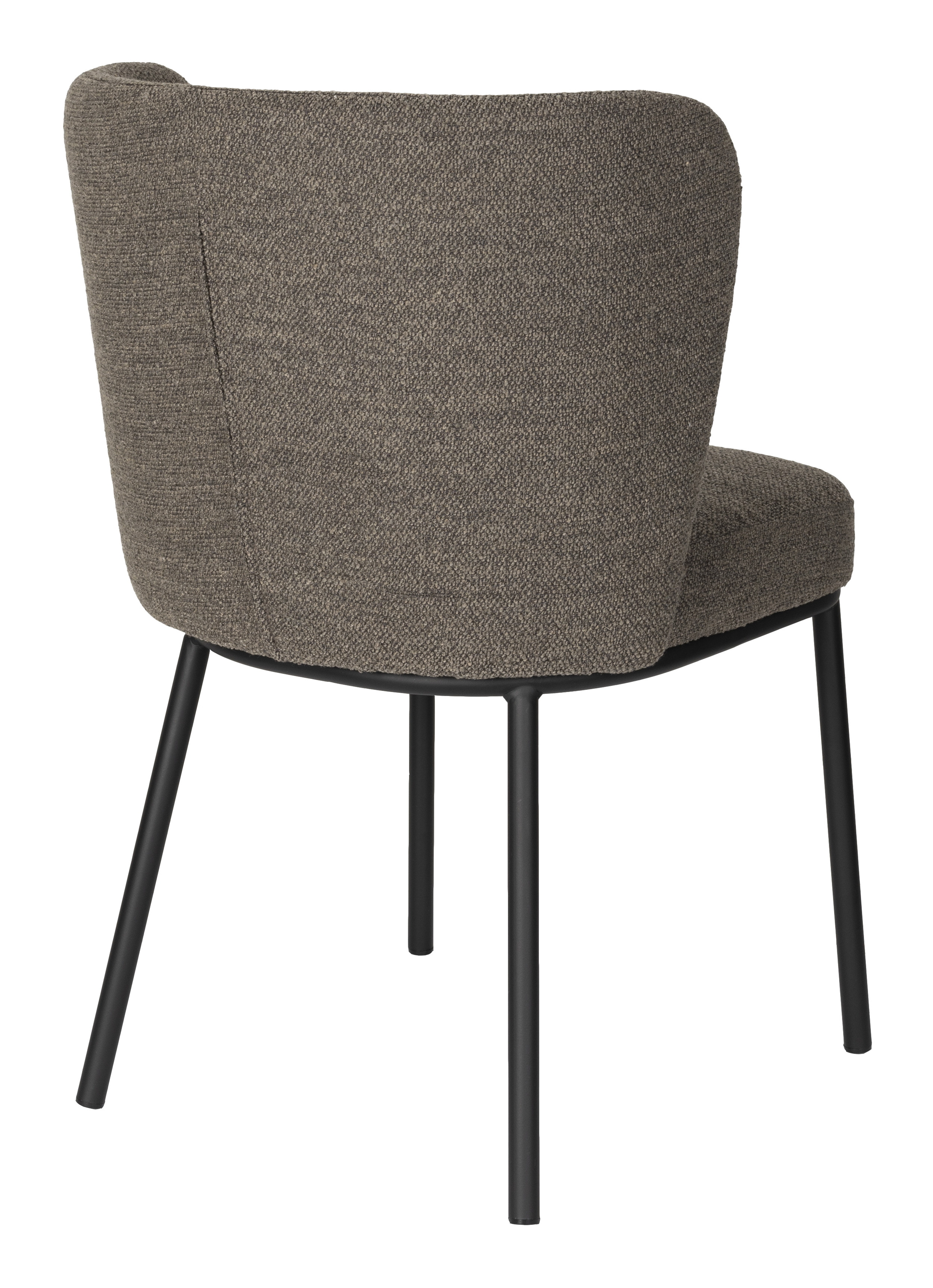 ZILT Eetkamerstoel 'Mattie' Bouclé, kleur Bruin