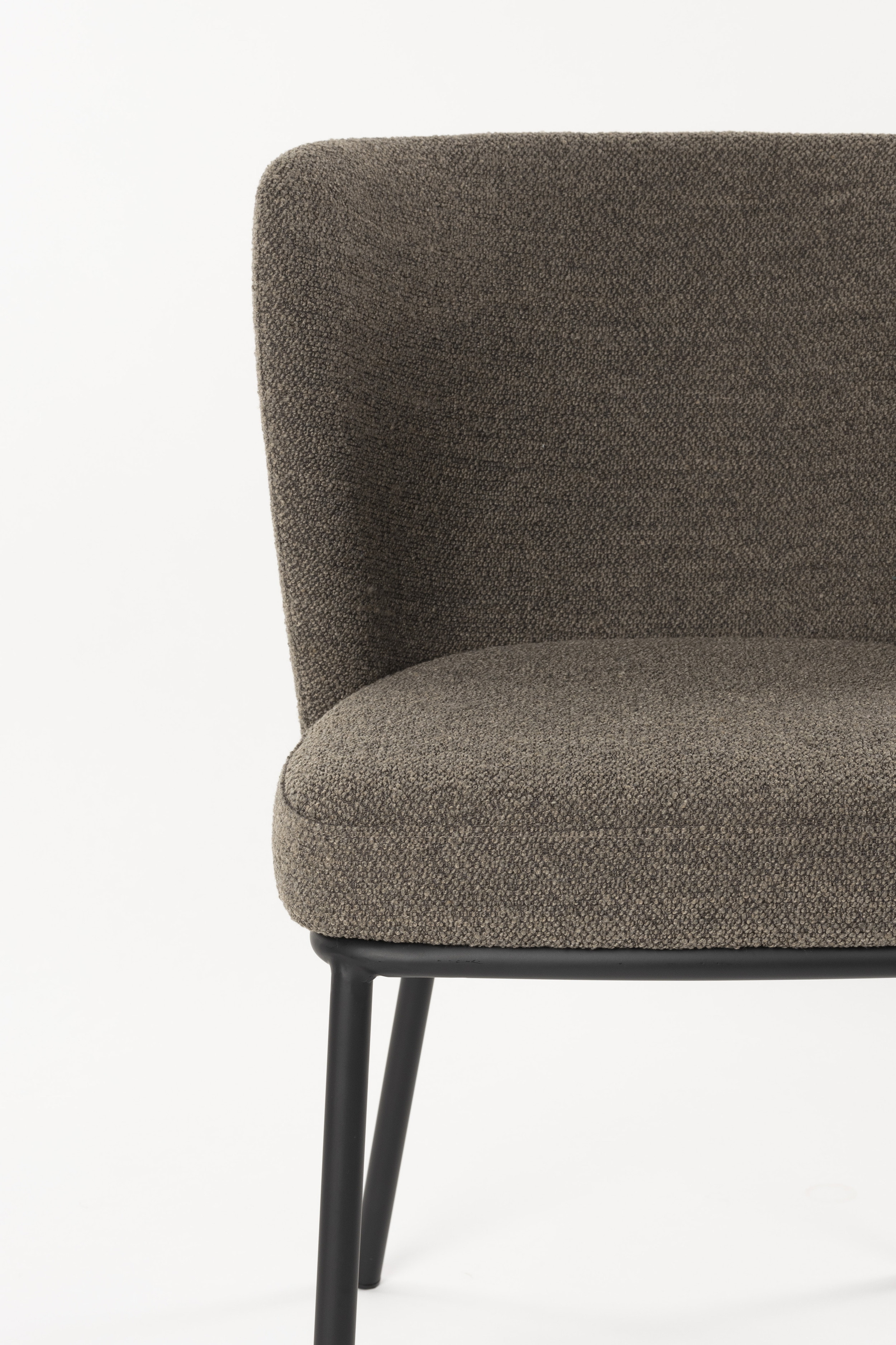 ZILT Eetkamerstoel 'Mattie' Bouclé, kleur Bruin