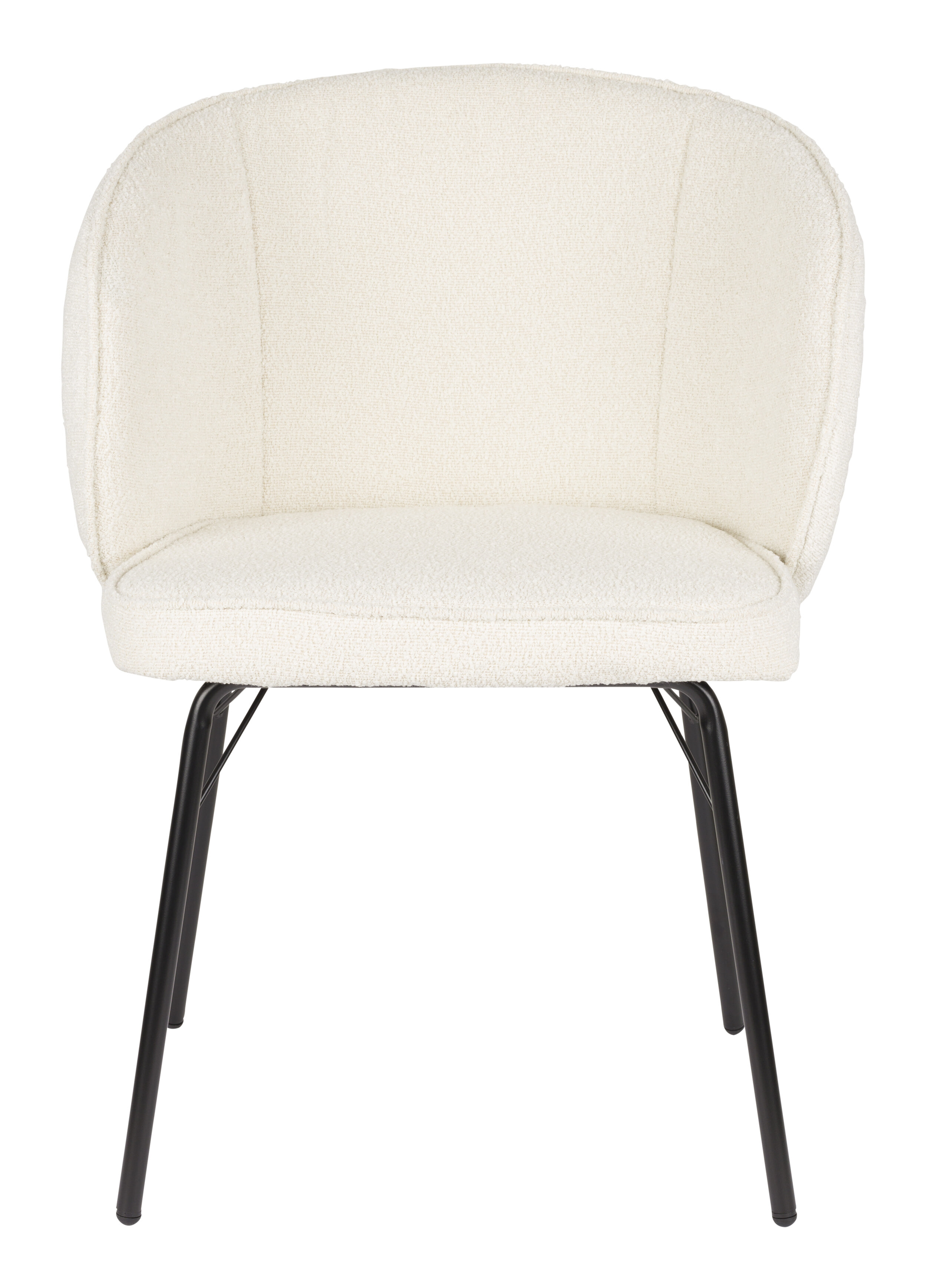 ZILT Eetkamerstoel 'Lysandra' Bouclé, kleur Off White