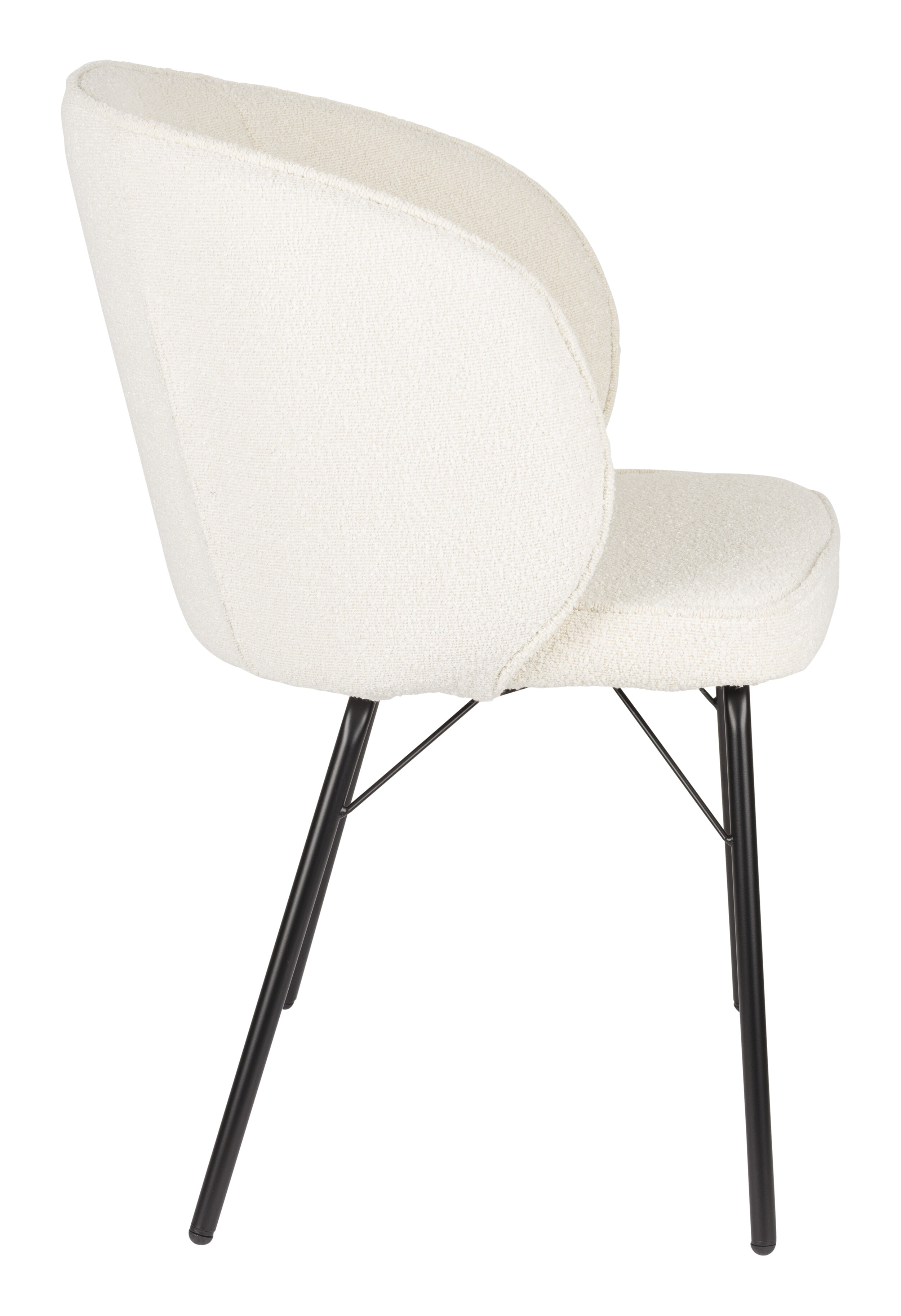 ZILT Eetkamerstoel 'Lysandra' Bouclé, kleur Off White
