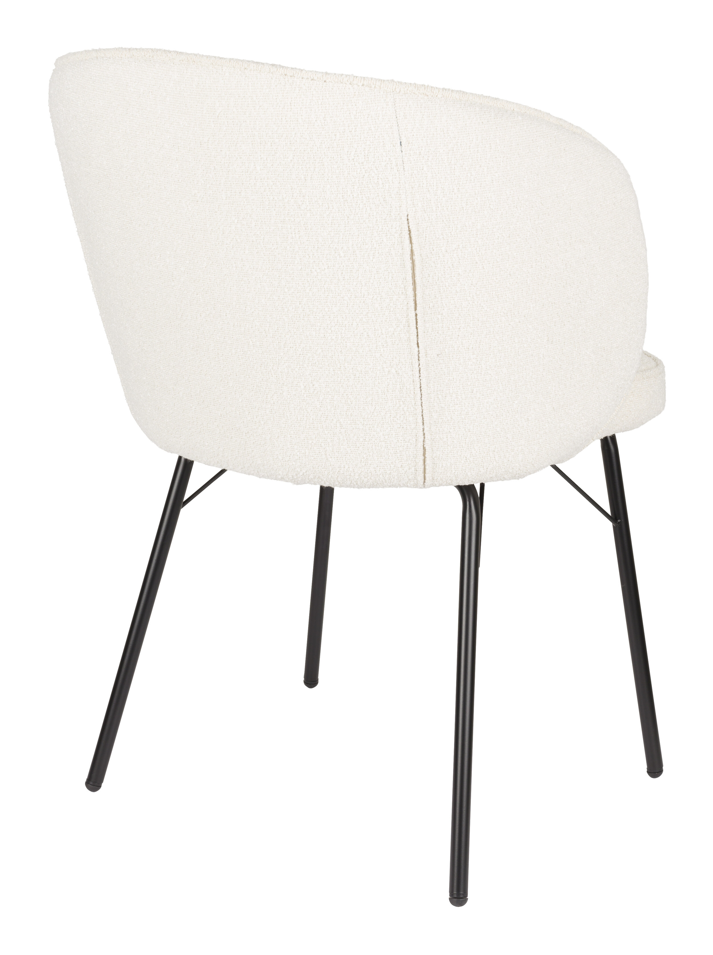 ZILT Eetkamerstoel 'Lysandra' Bouclé, kleur Off White