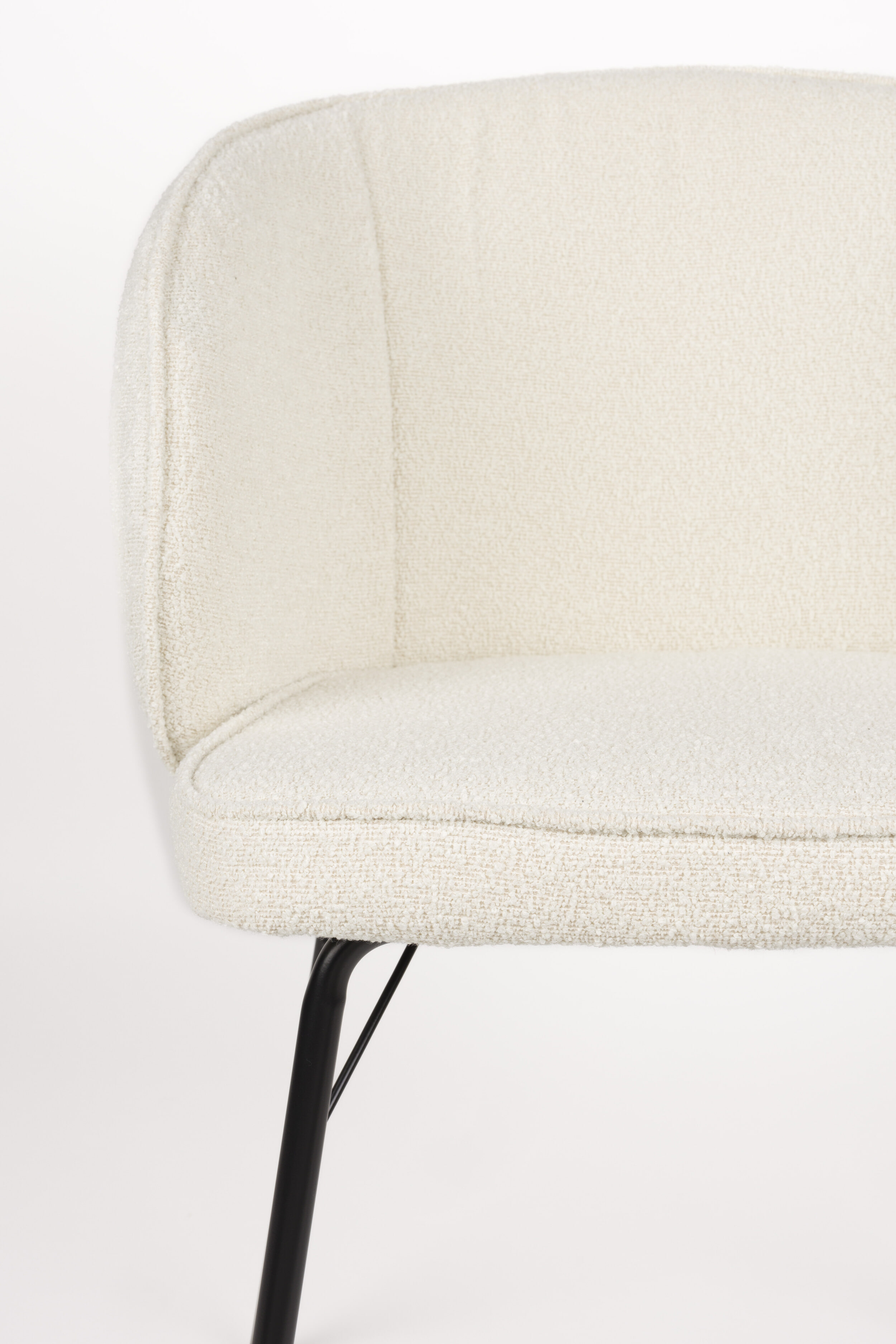 ZILT Eetkamerstoel 'Lysandra' Bouclé, kleur Off White