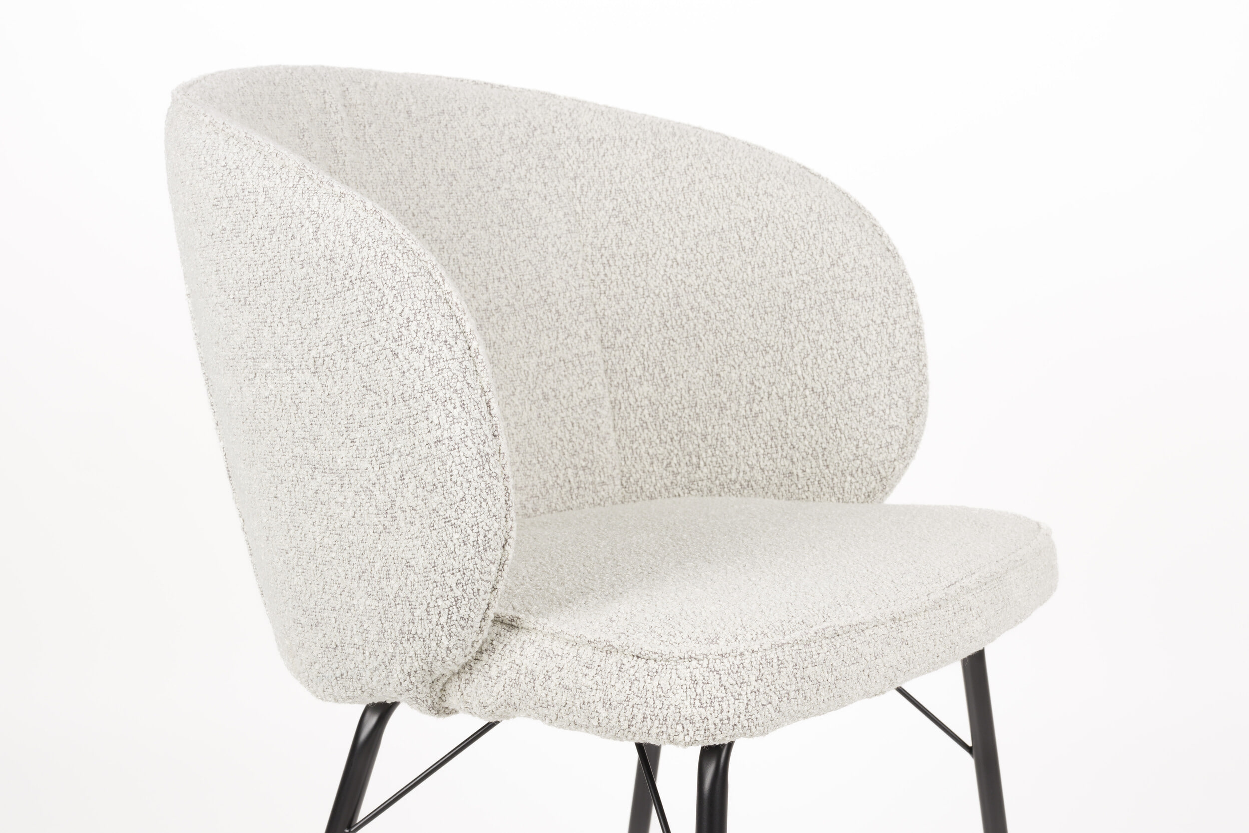 ZILT Eetkamerstoel 'Lysandra' Bouclé, kleur Beige