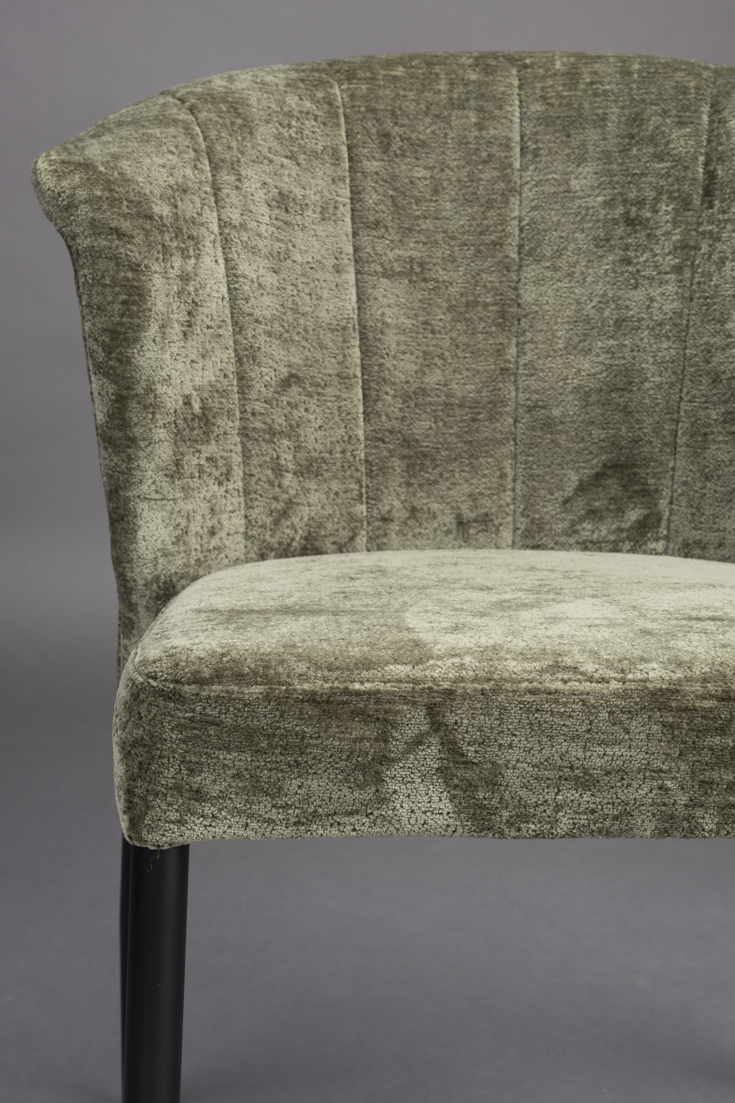 Dutchbone Eetkamerstoel 'Georgia' Chenille, kleur Groen