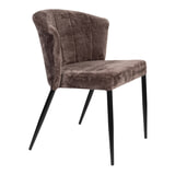 Dutchbone Eetkamerstoel 'Georgia' Chenille, kleur Paars