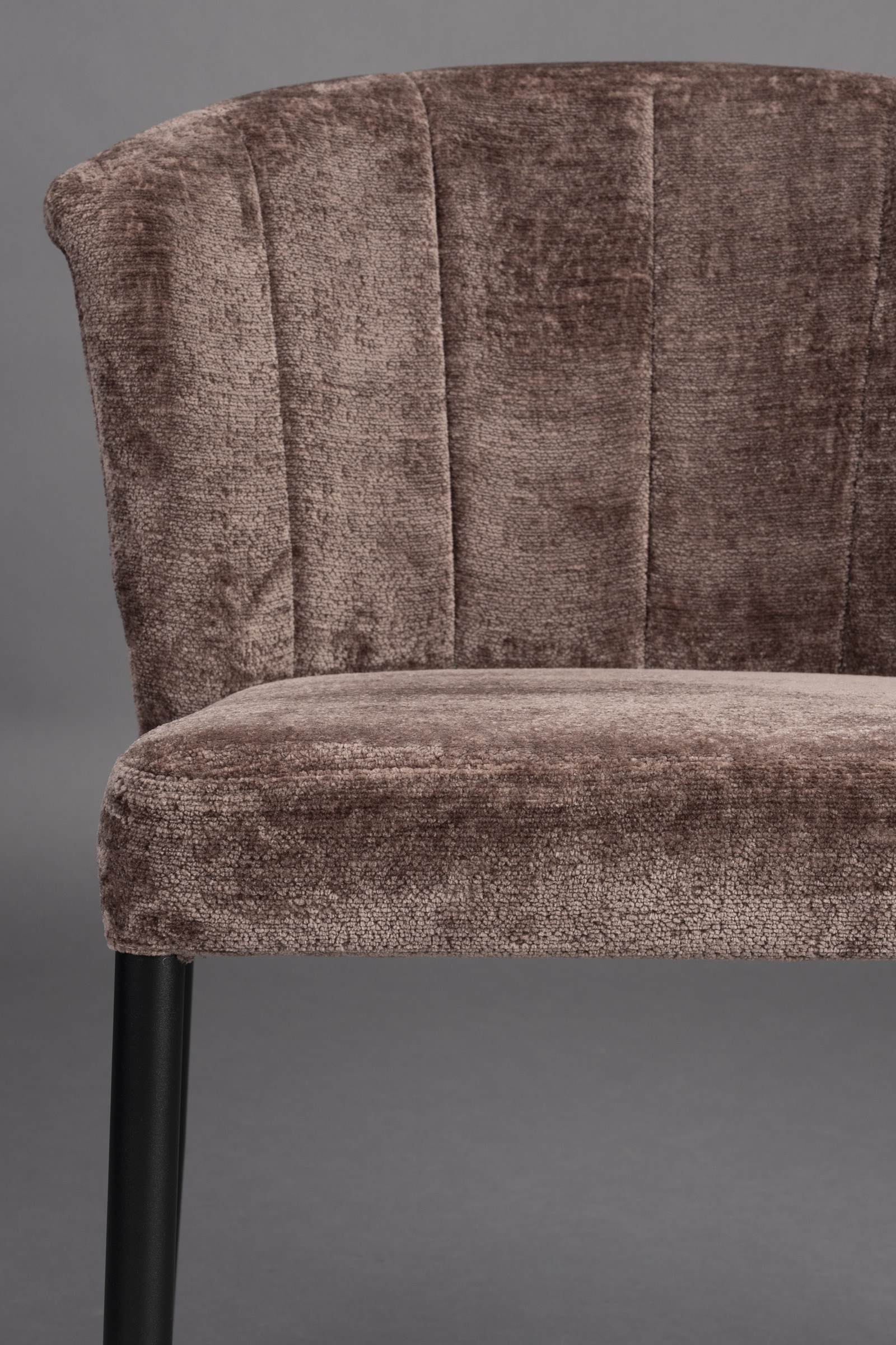 Dutchbone Eetkamerstoel 'Georgia' Chenille, kleur Paars