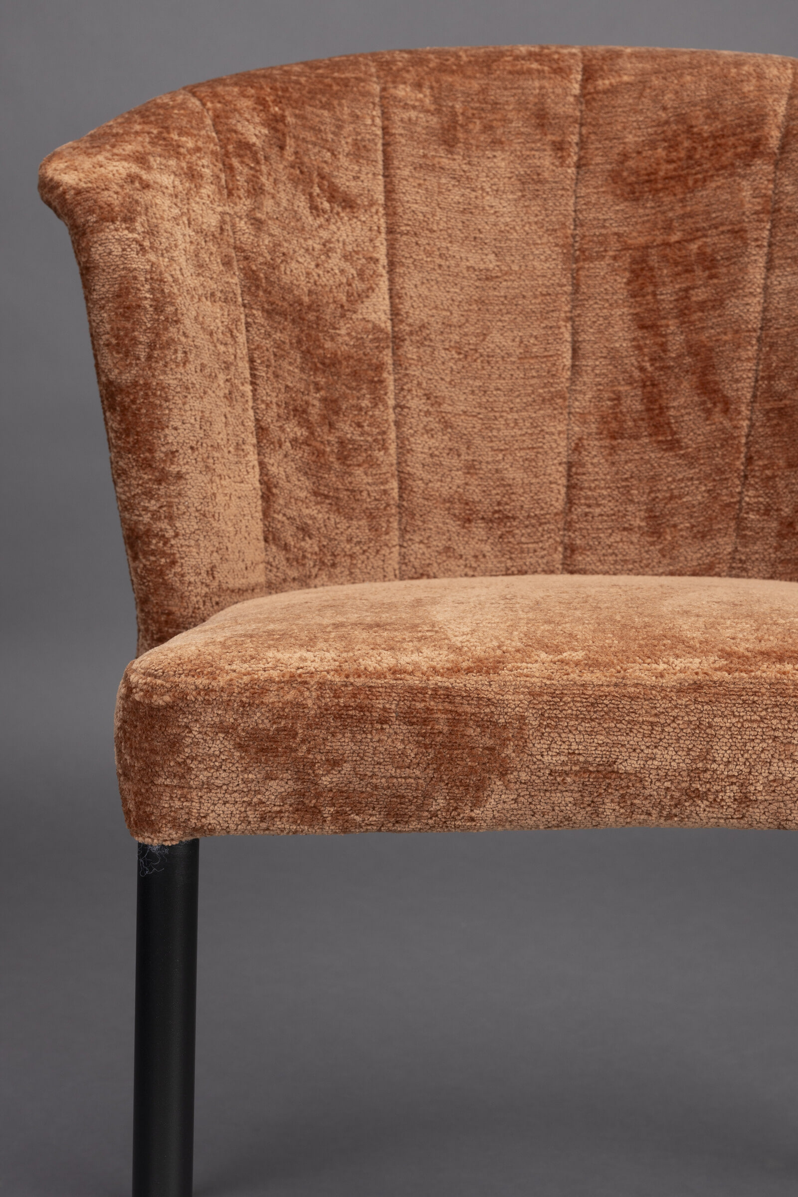 Dutchbone Eetkamerstoel 'Georgia' Chenille, kleur Terra