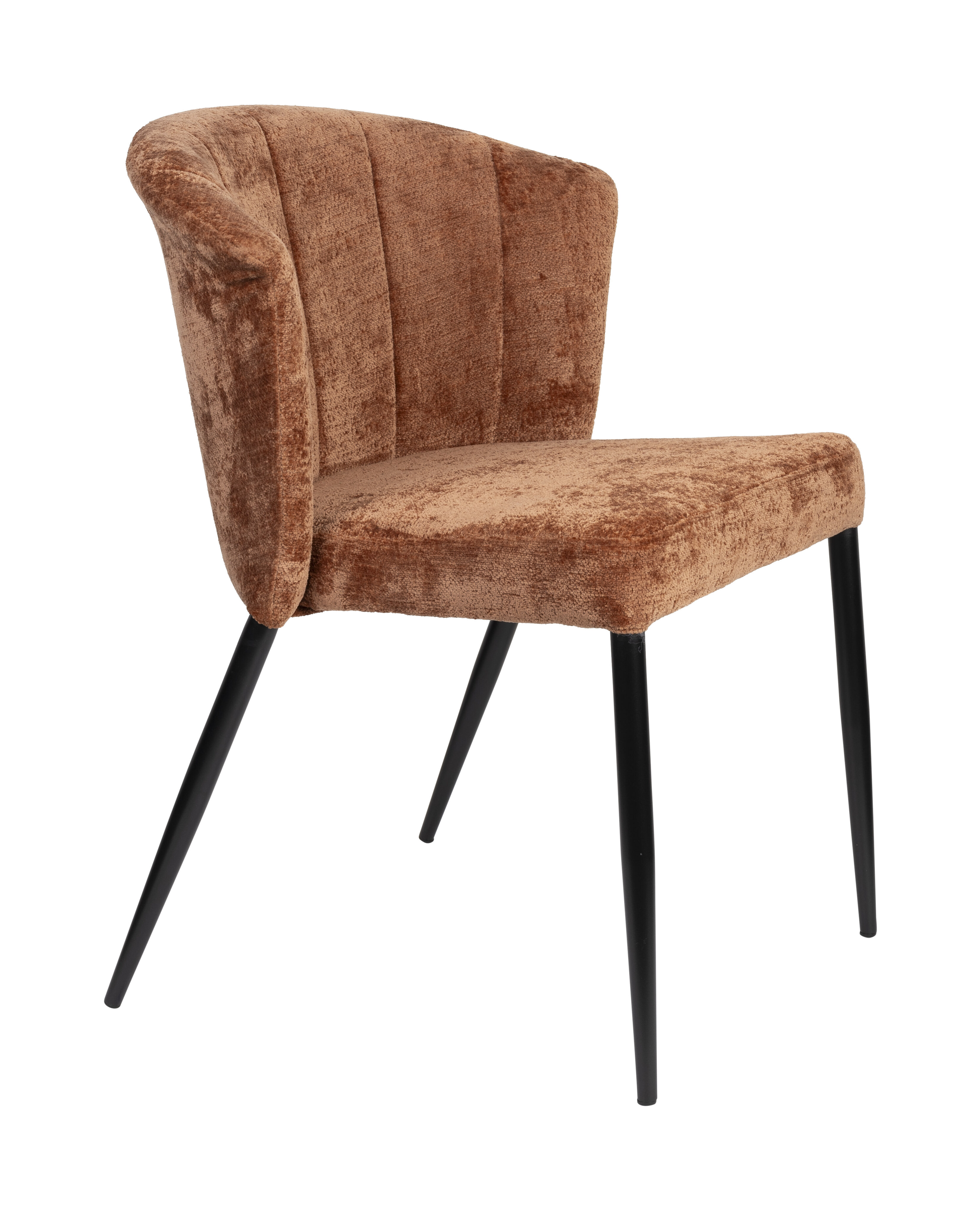 Dutchbone Eetkamerstoel 'Georgia' Chenille, kleur Terra